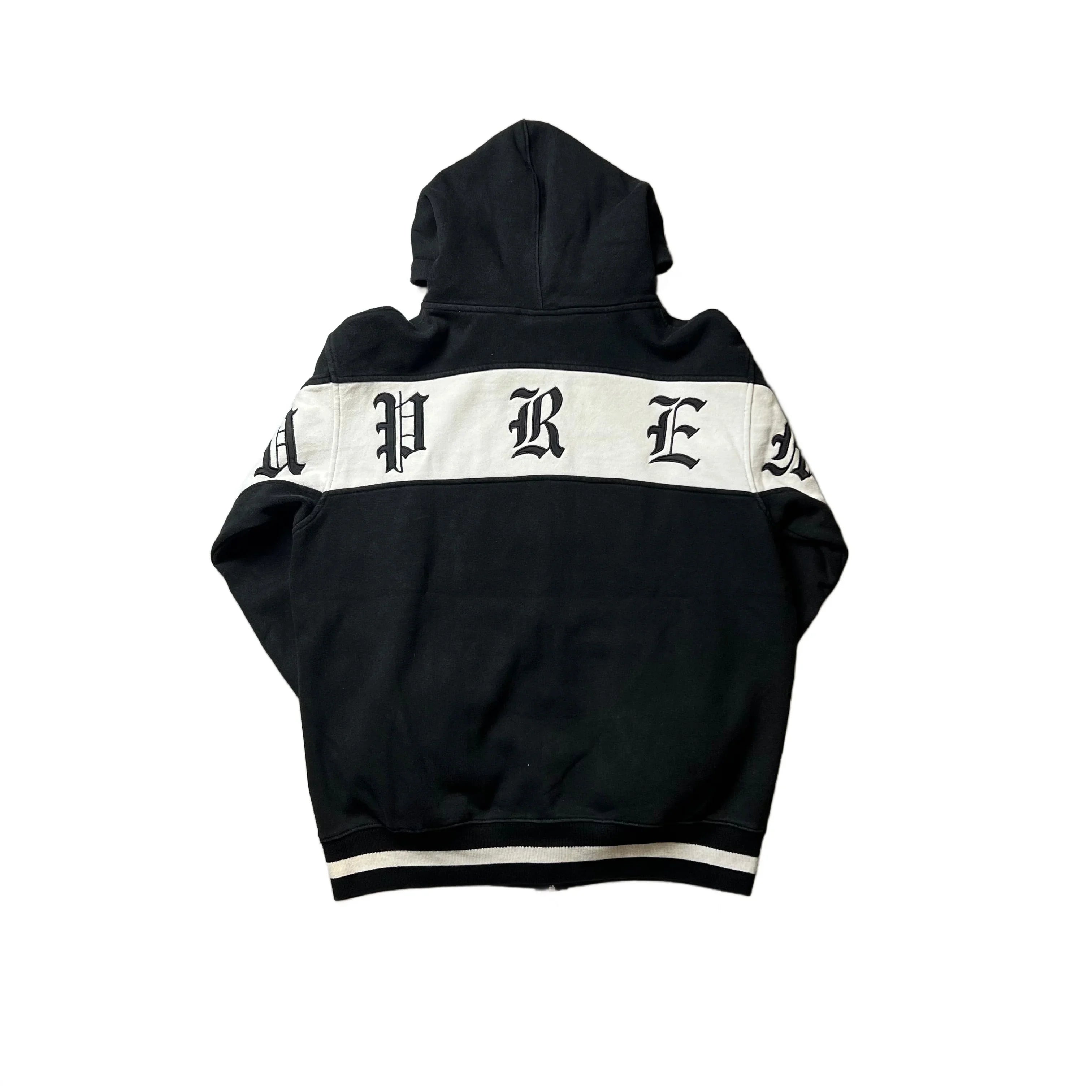 Black Supreme Zip Up Hoodie - L