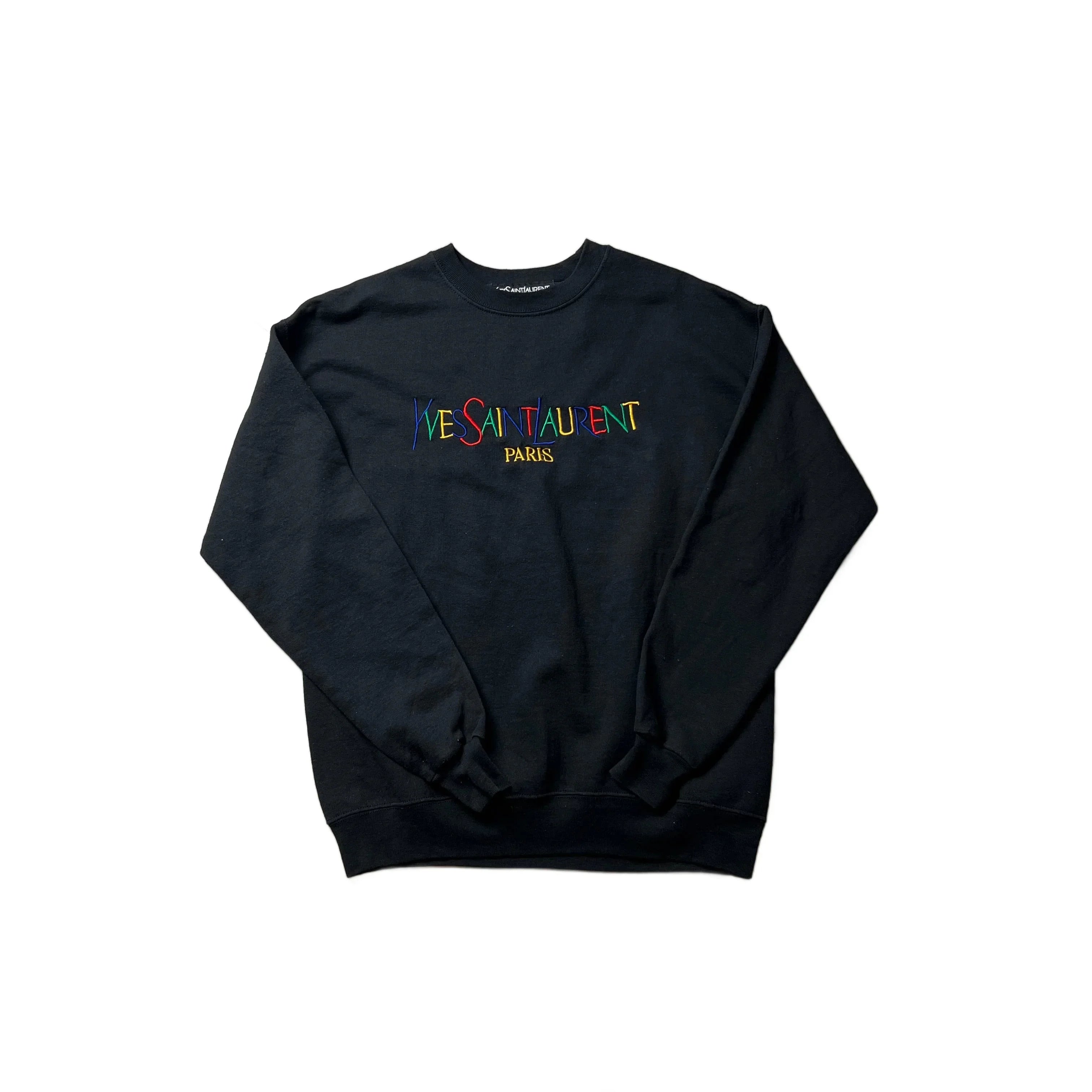 Vintage Black Yves Saint Laurent (YSL) Sweatshirt - L