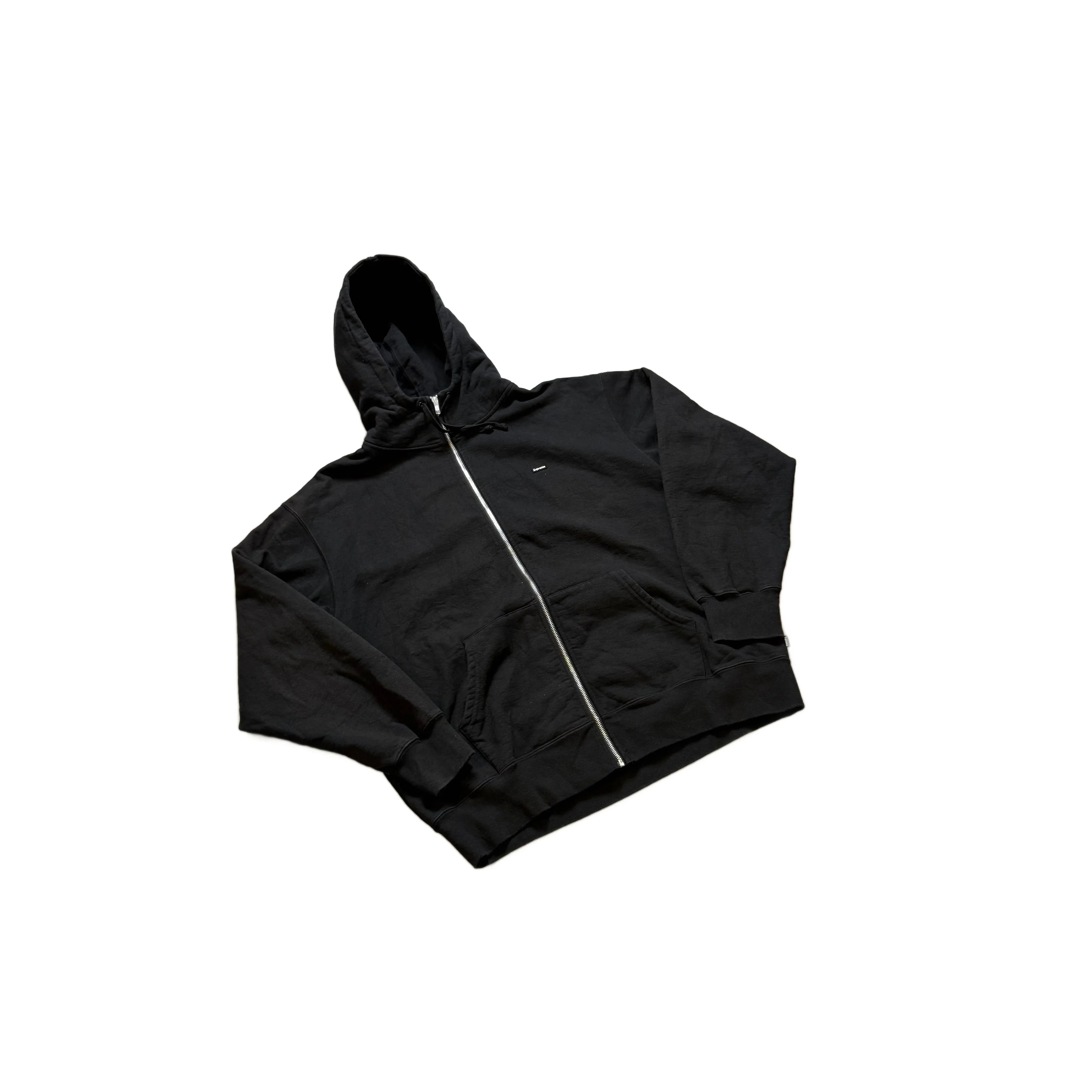 Black Supreme Zip Up Hoodie - XL