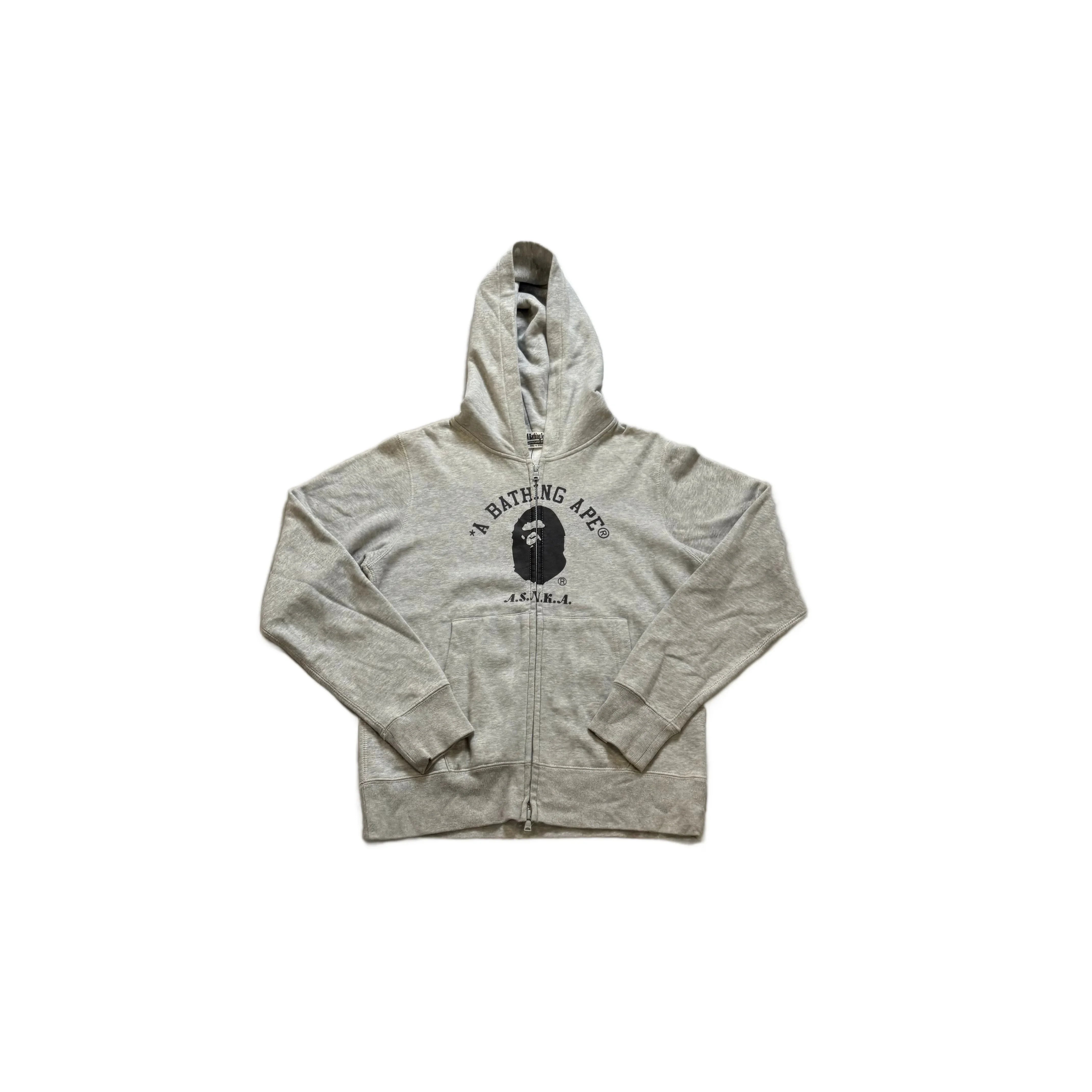 Grey A Bathing Ape (BAPE) Full Zip Hoodie - S