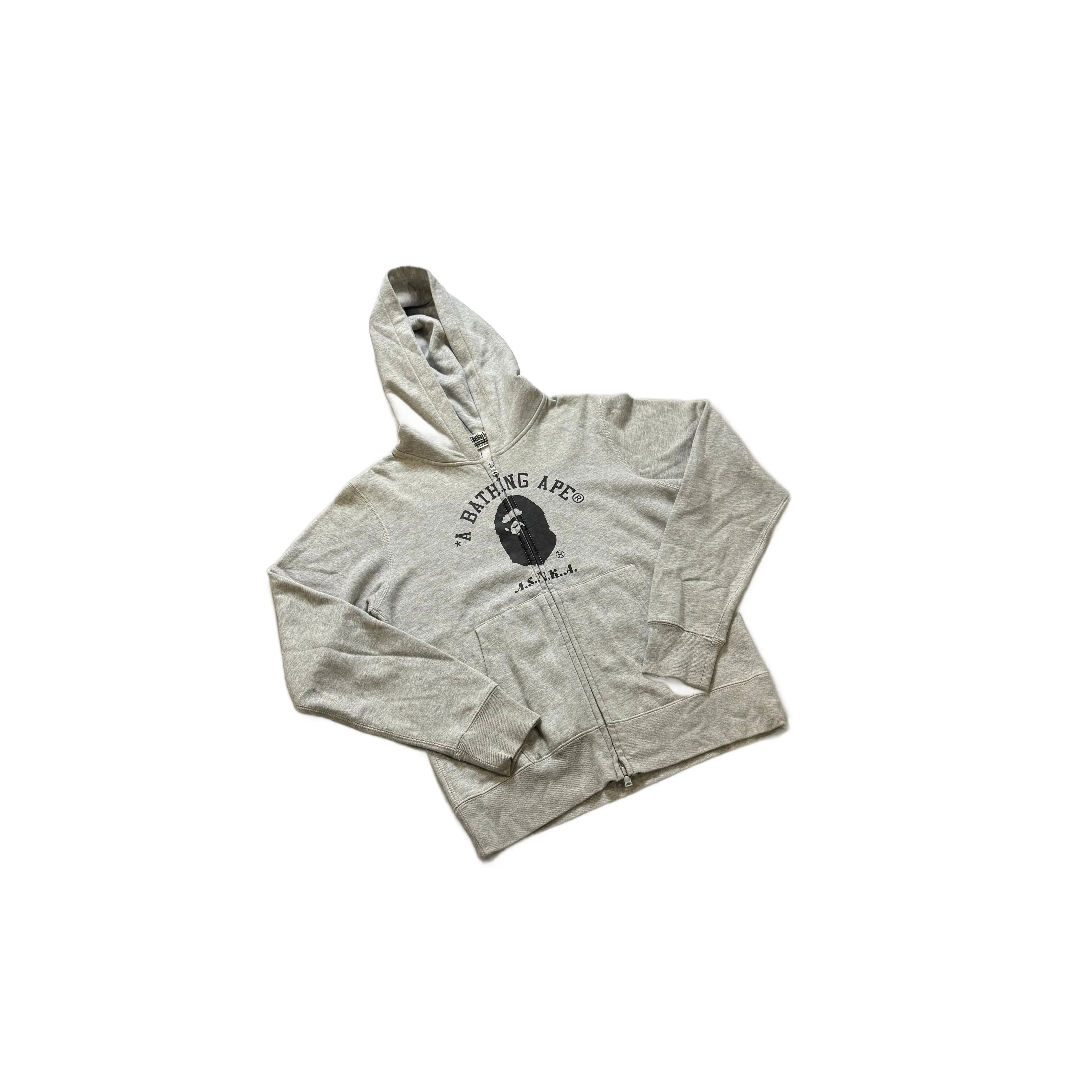 Grey A Bathing Ape (BAPE) Full Zip Hoodie - S