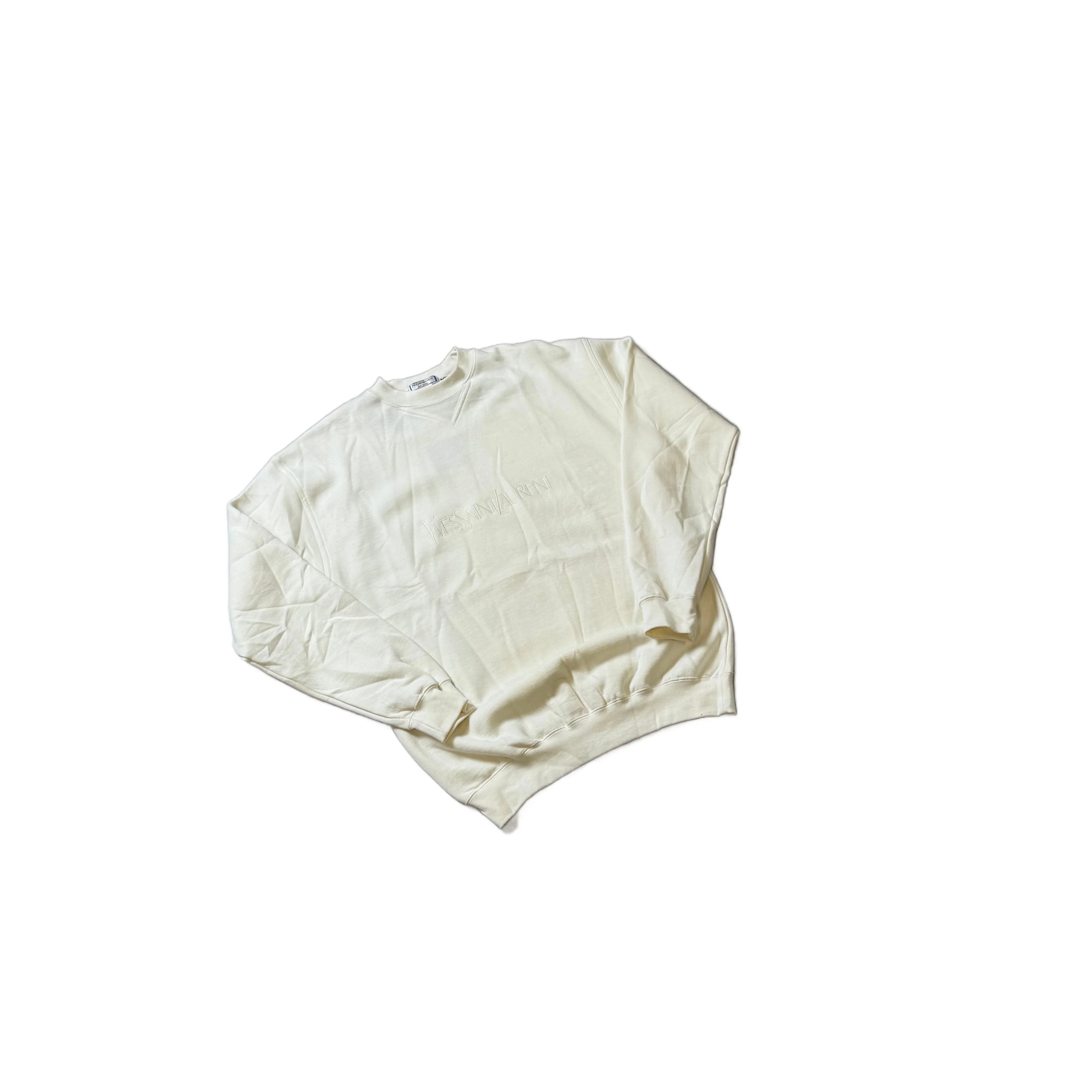 Vintage White Yves Saint Laurent (YSL) Sweatshirt - M