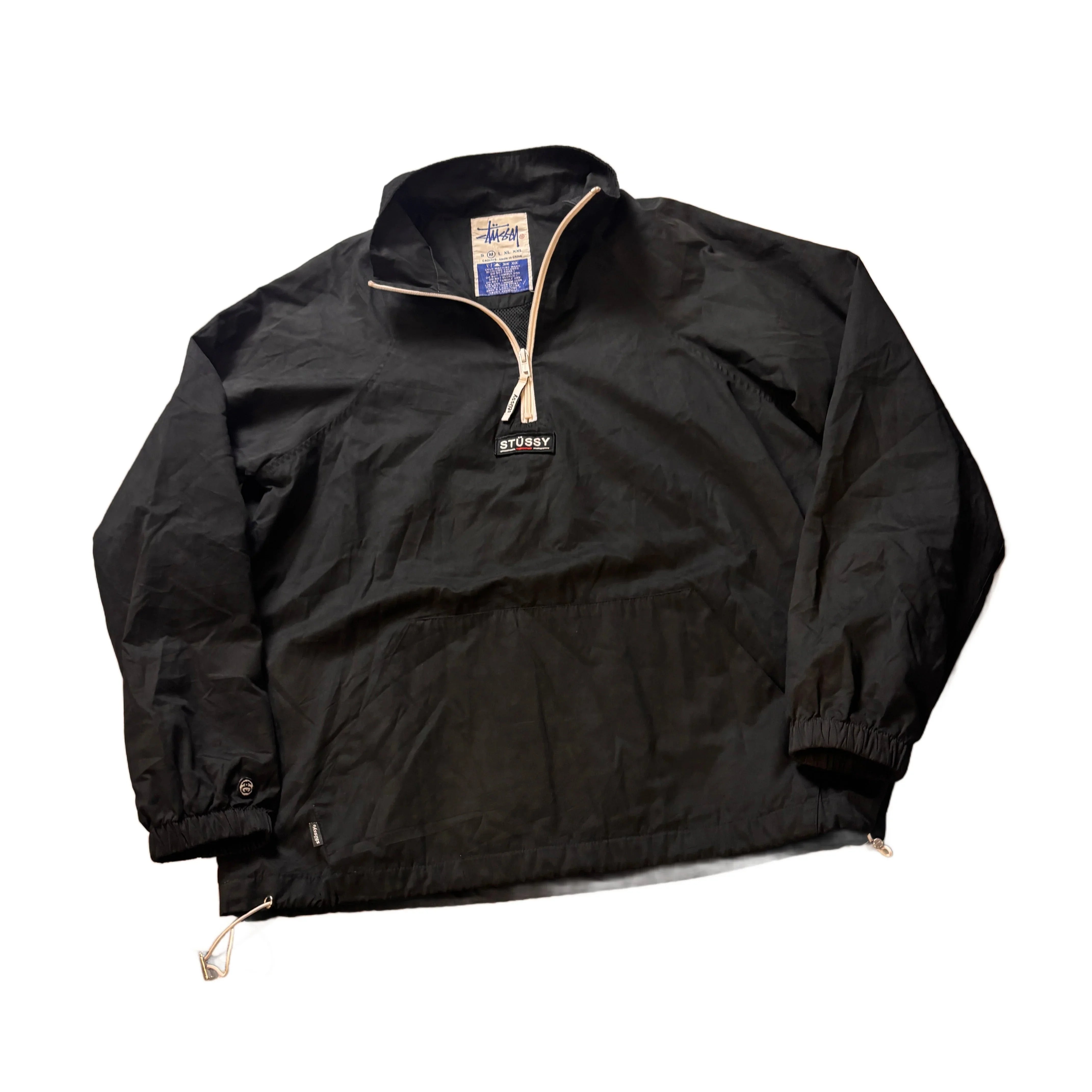 Vintage Black Stussy 1/4 Zip Jacket - M