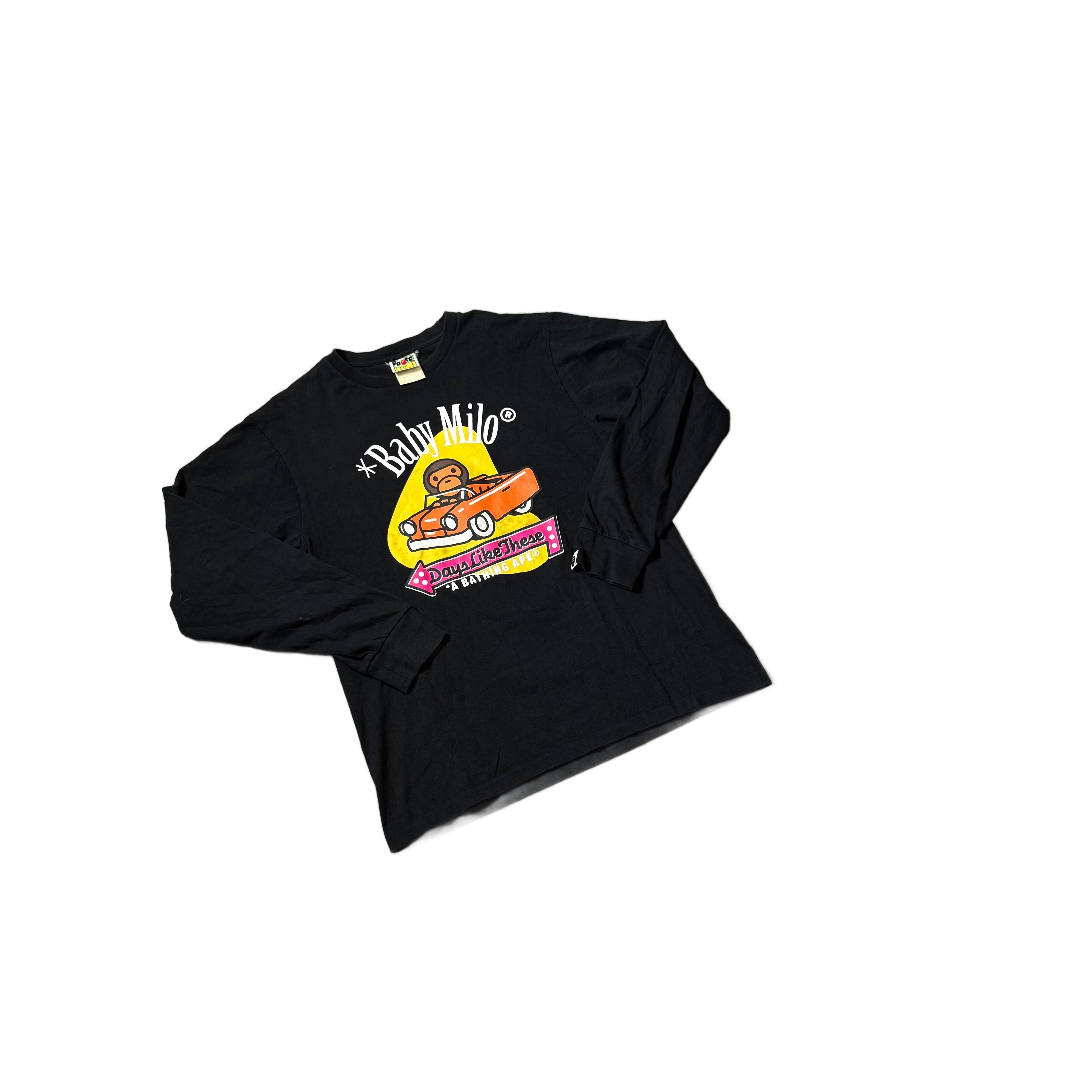 Black A Bathing Ape (BAPE) Long Sleeve Tee - L