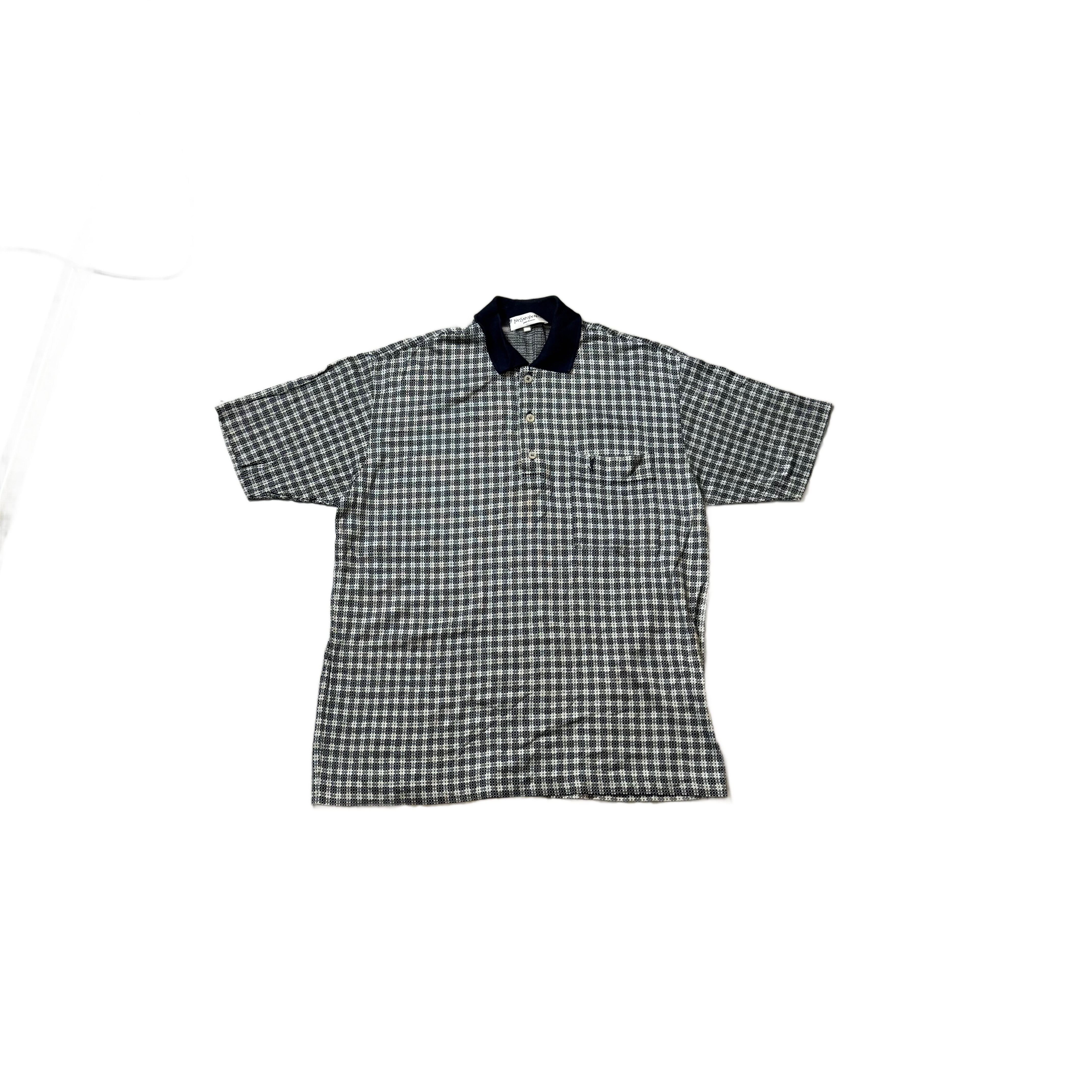 Vintage Grey Yves Saint Laurent (YSL) Polo Shirt - M