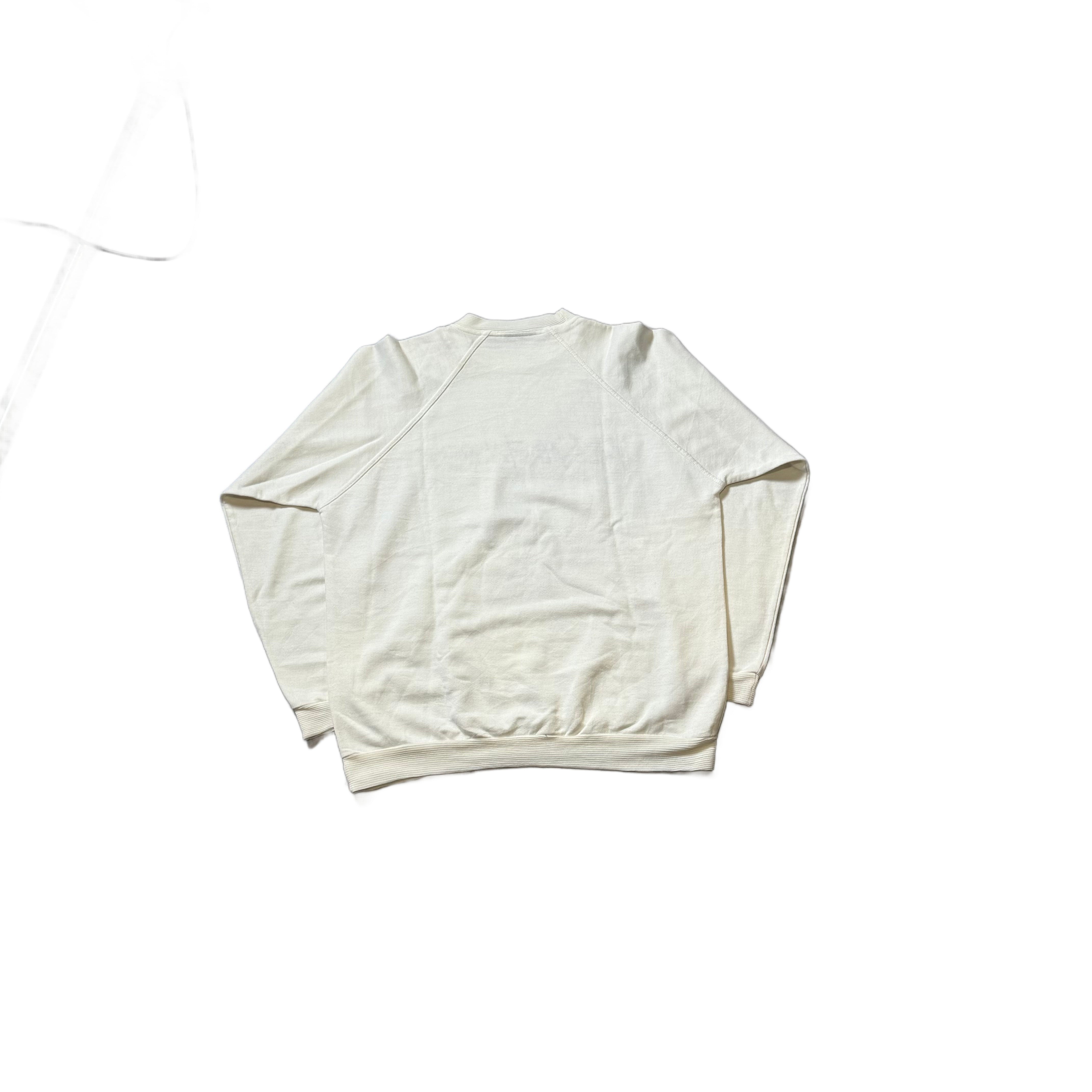 Vintage White Yves Saint Laurent (YSL) Sweatshirt - M