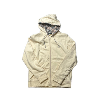 Cream Burberry Zip Up Hoodie - L