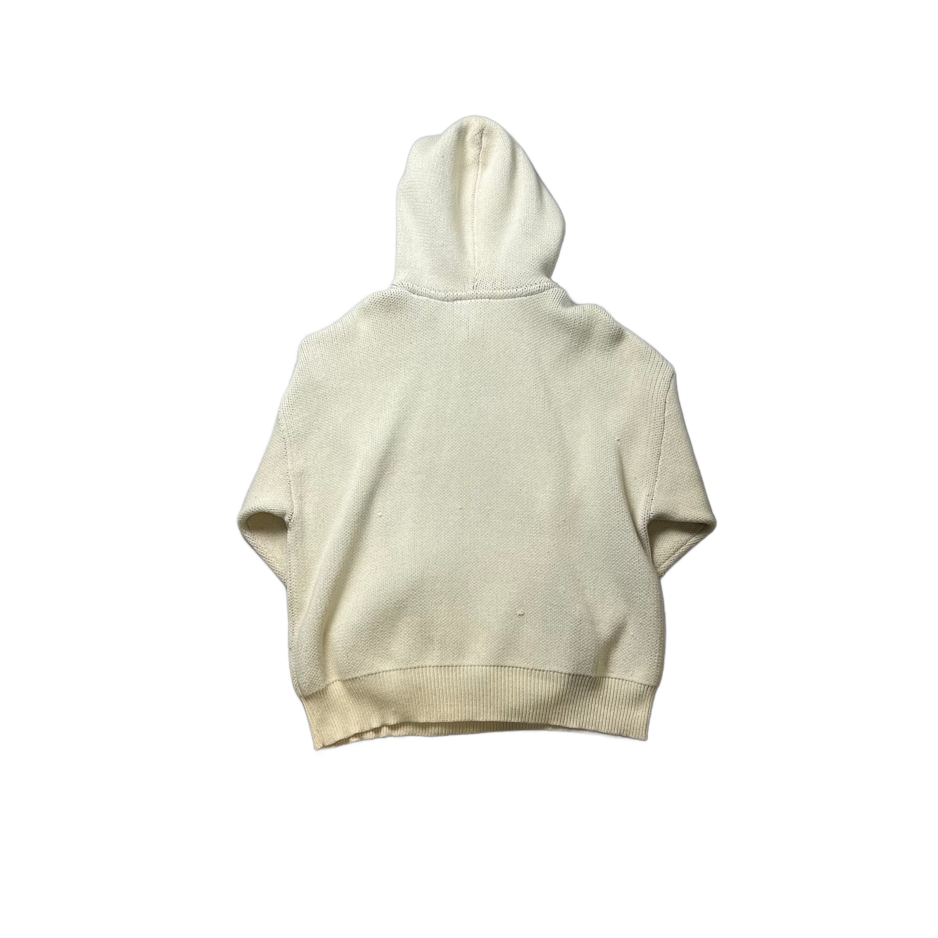 Cream Fear of God Essentials Knitted Hoodie - M