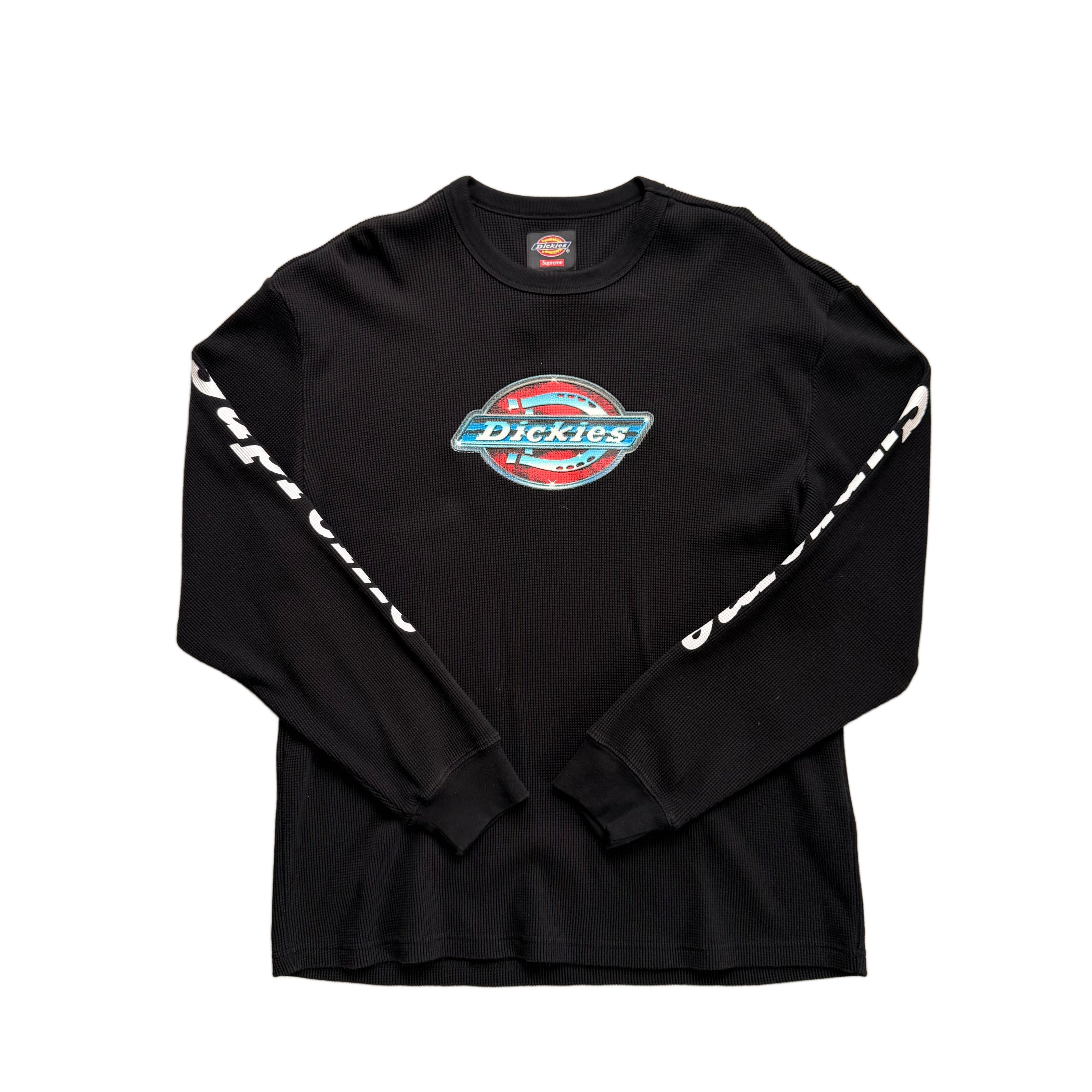 Black Supreme x Dickies Long Sleeve Waffle Tee - M