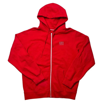 Red Supreme Zip Up Hoodie - XL