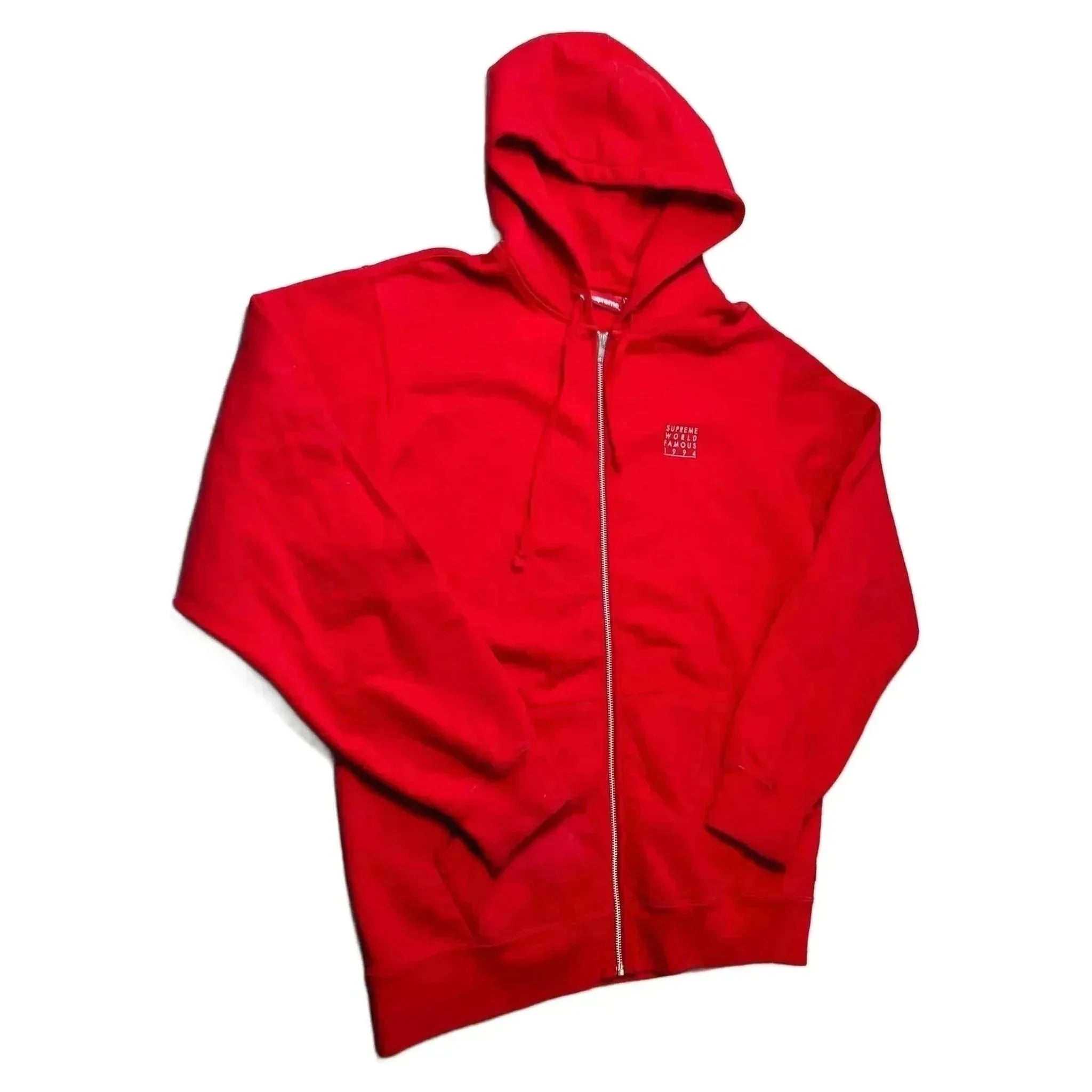 Supreme Zip Up Hoodie - Red - XL