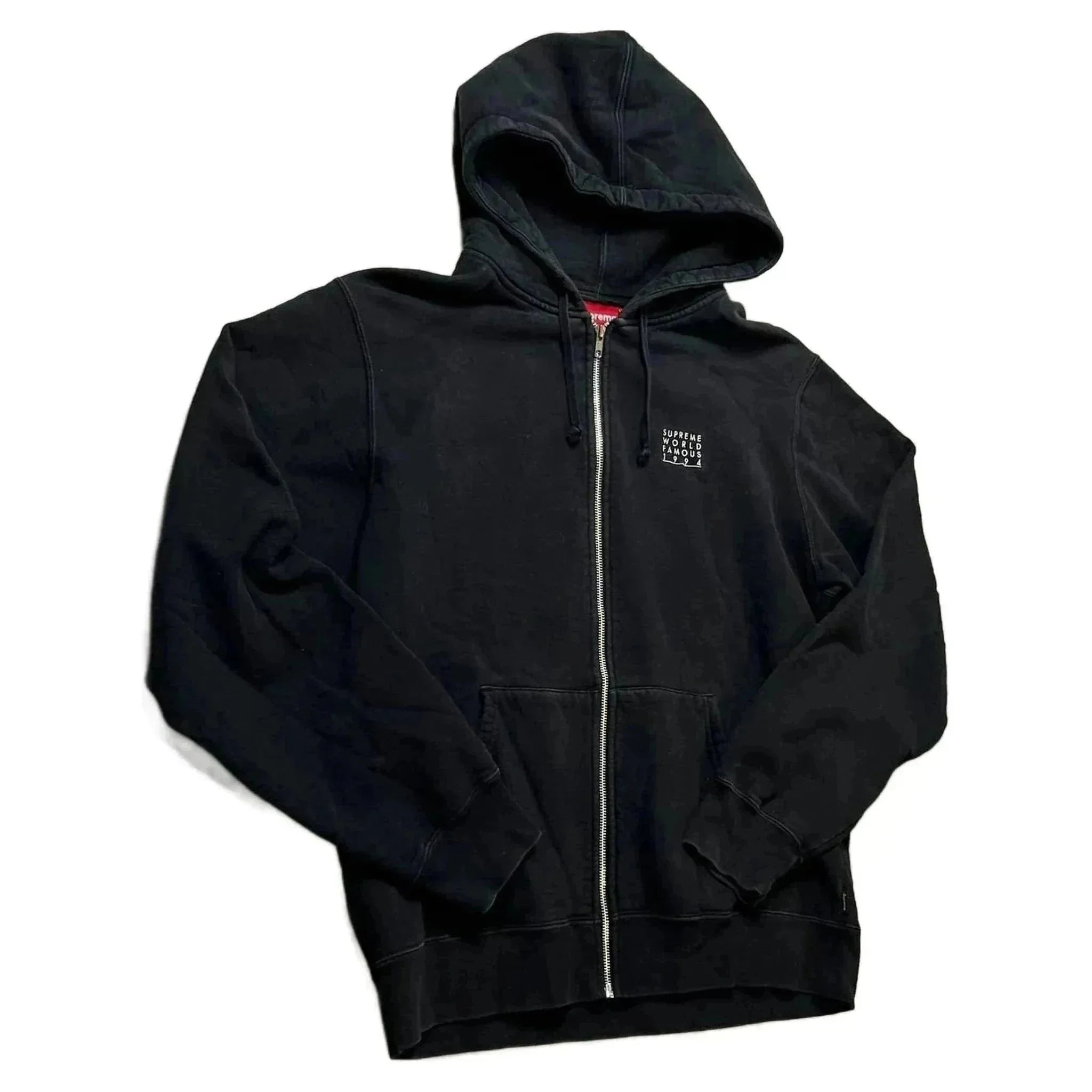 Supreme Zip Up Hoodie - Black - L