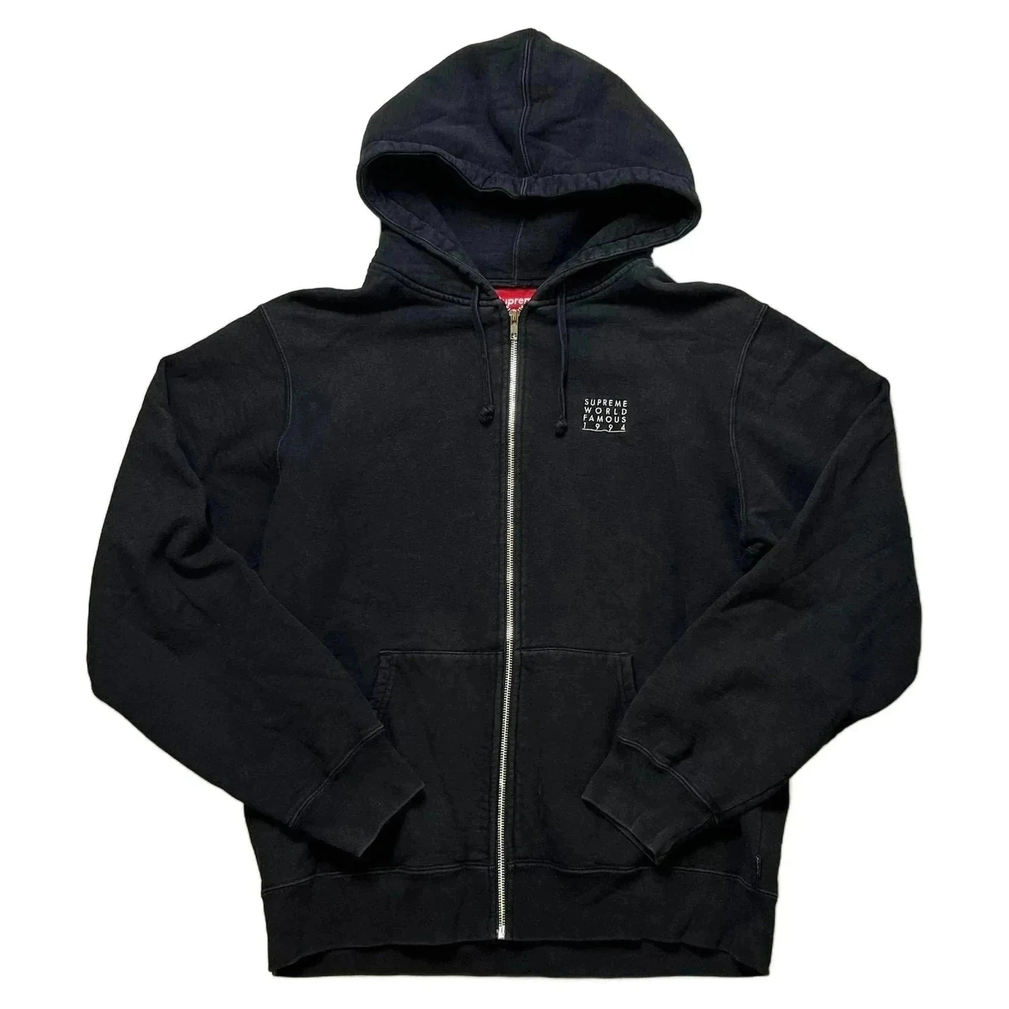 Supreme Zip Up Hoodie - Black - L