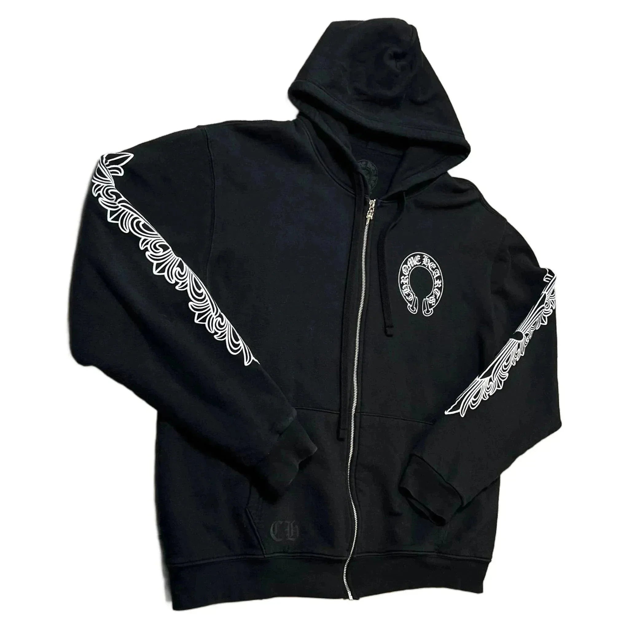 Chrome Hearts Thermal Lined Zip Up Hoodie - Black - L