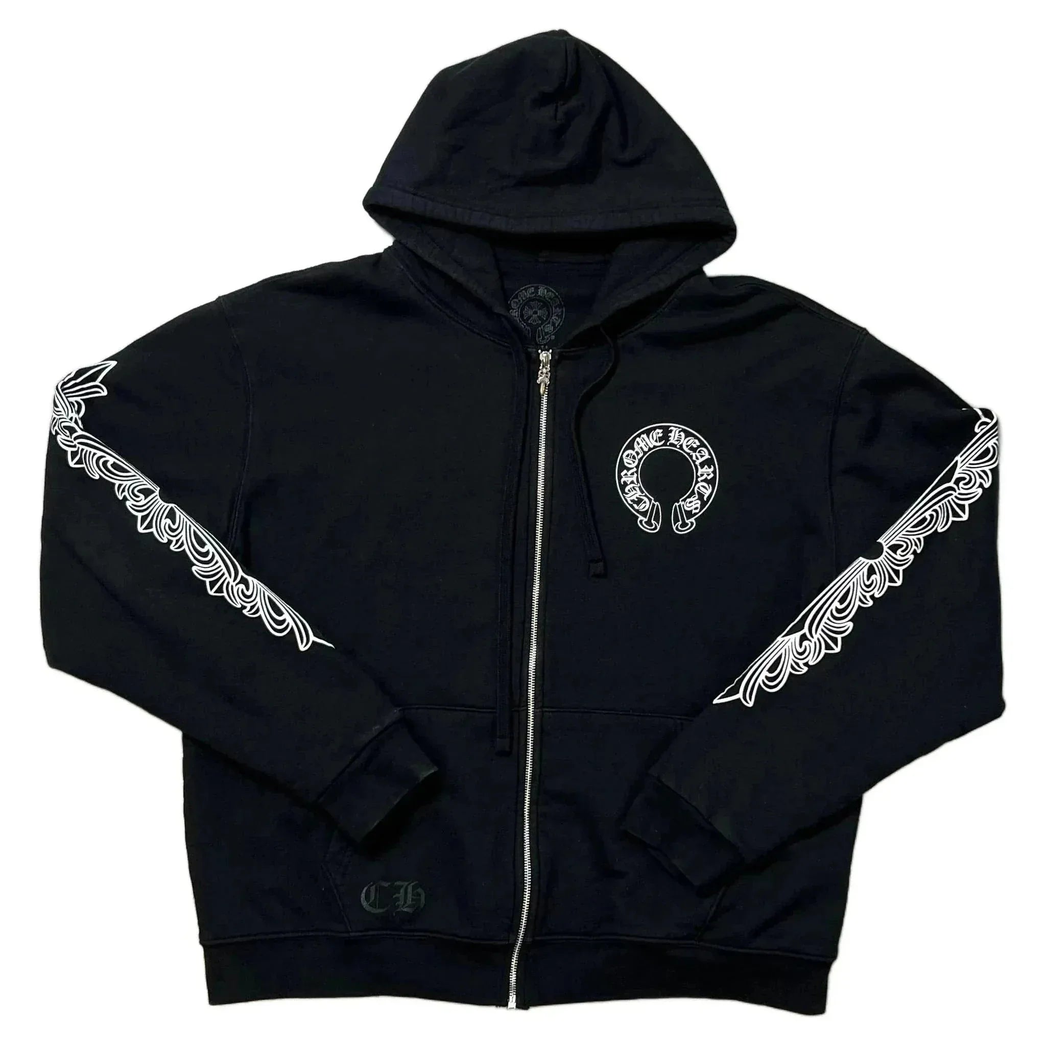 Chrome Hearts Thermal Lined Zip Up Hoodie - Black - L