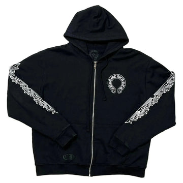 Chrome Hearts Thermal Lined Zip Up Hoodie - Black - L