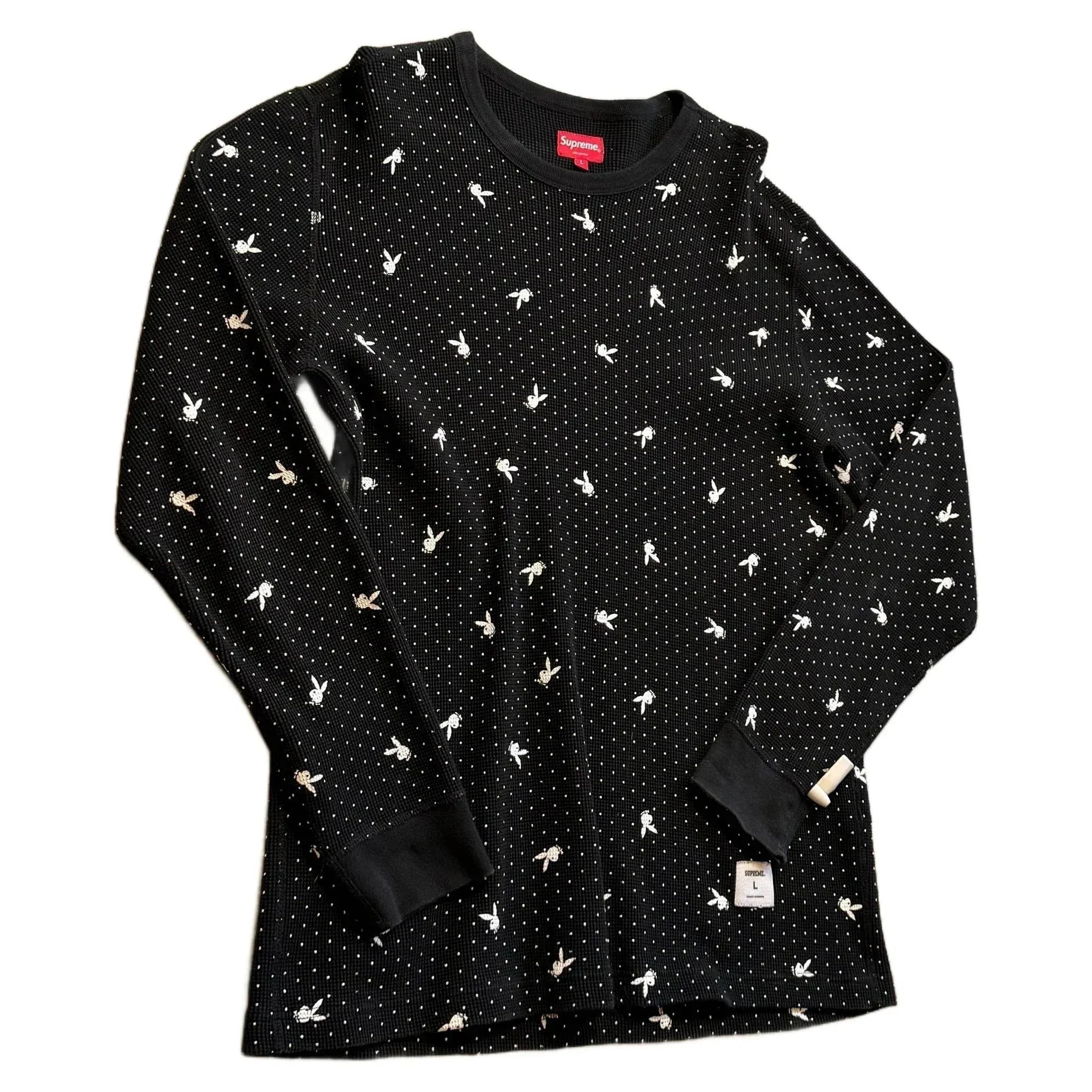Supreme x Playboy Thermal Waffle Long Sleeve - Black - L