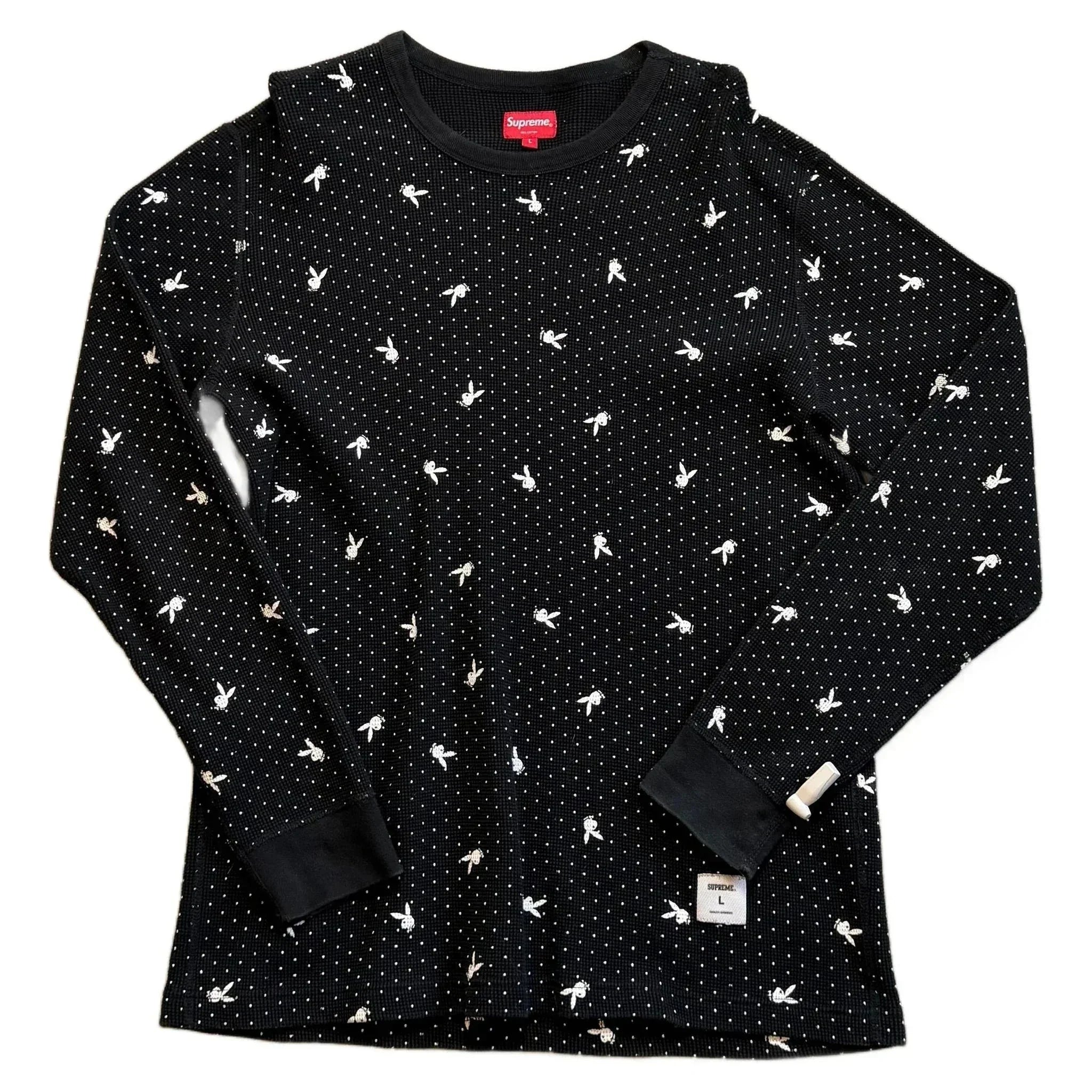 Supreme x Playboy Thermal Waffle Long Sleeve - Black - L