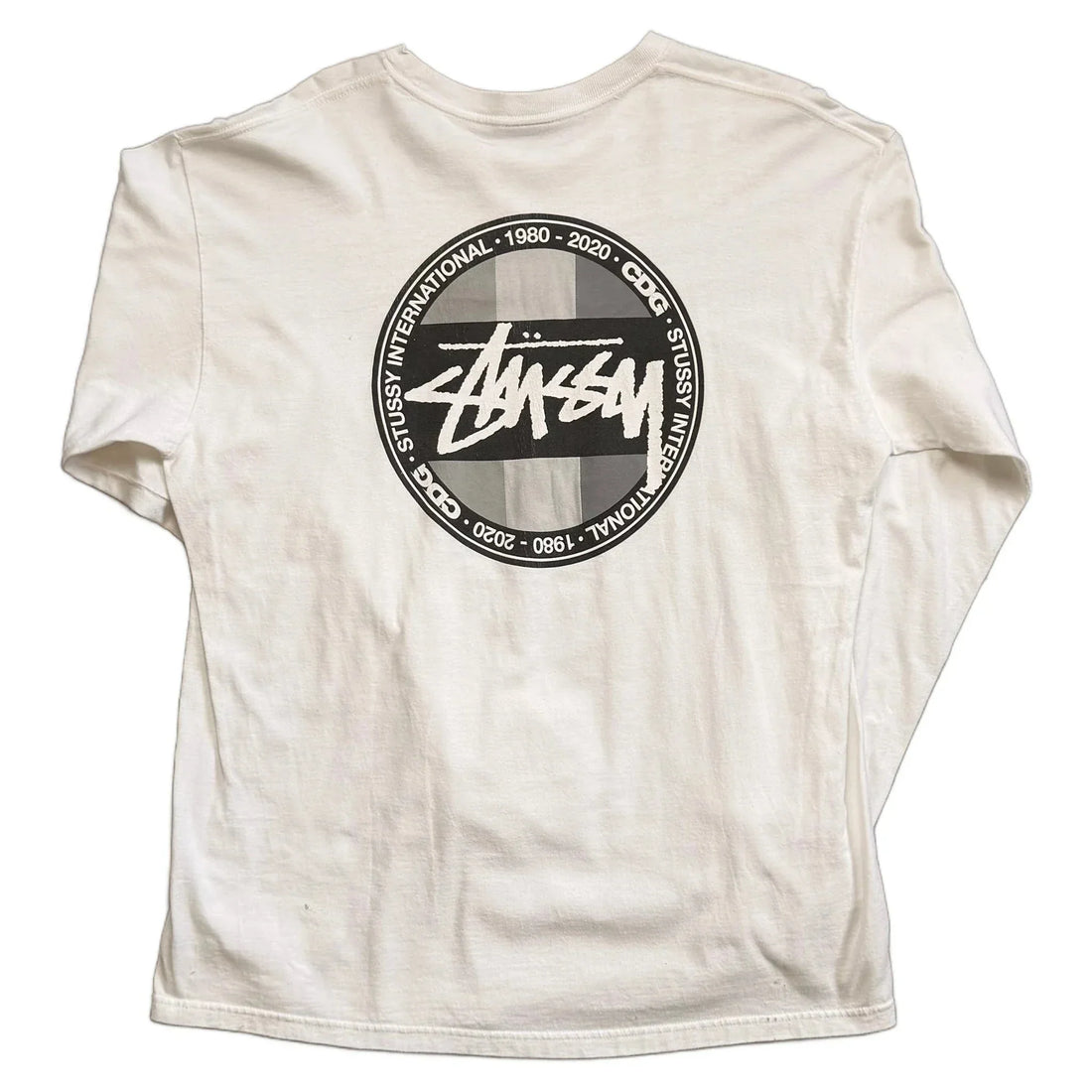 Stüssy x Comme des Garçons (CDG) Long Sleeve Tee - White - XL