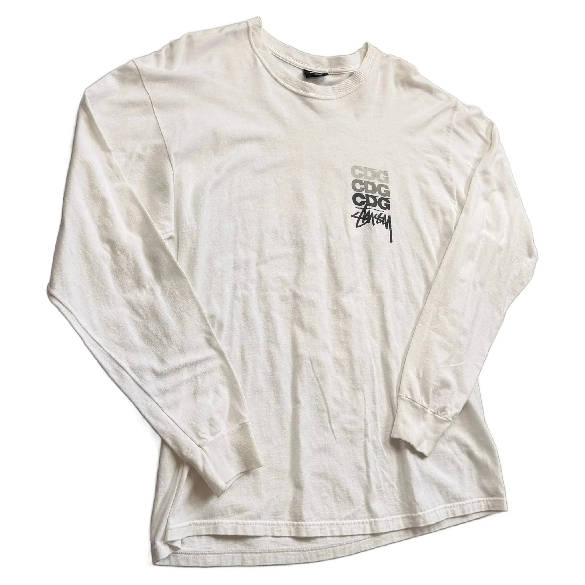 Stüssy x Comme des Garçons (CDG) Long Sleeve Tee - White - XL