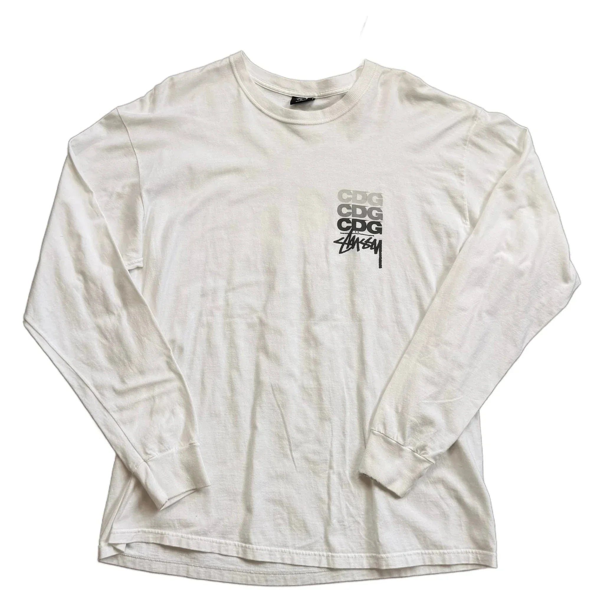 Stüssy x Comme des Garçons (CDG) Long Sleeve Tee - White - XL
