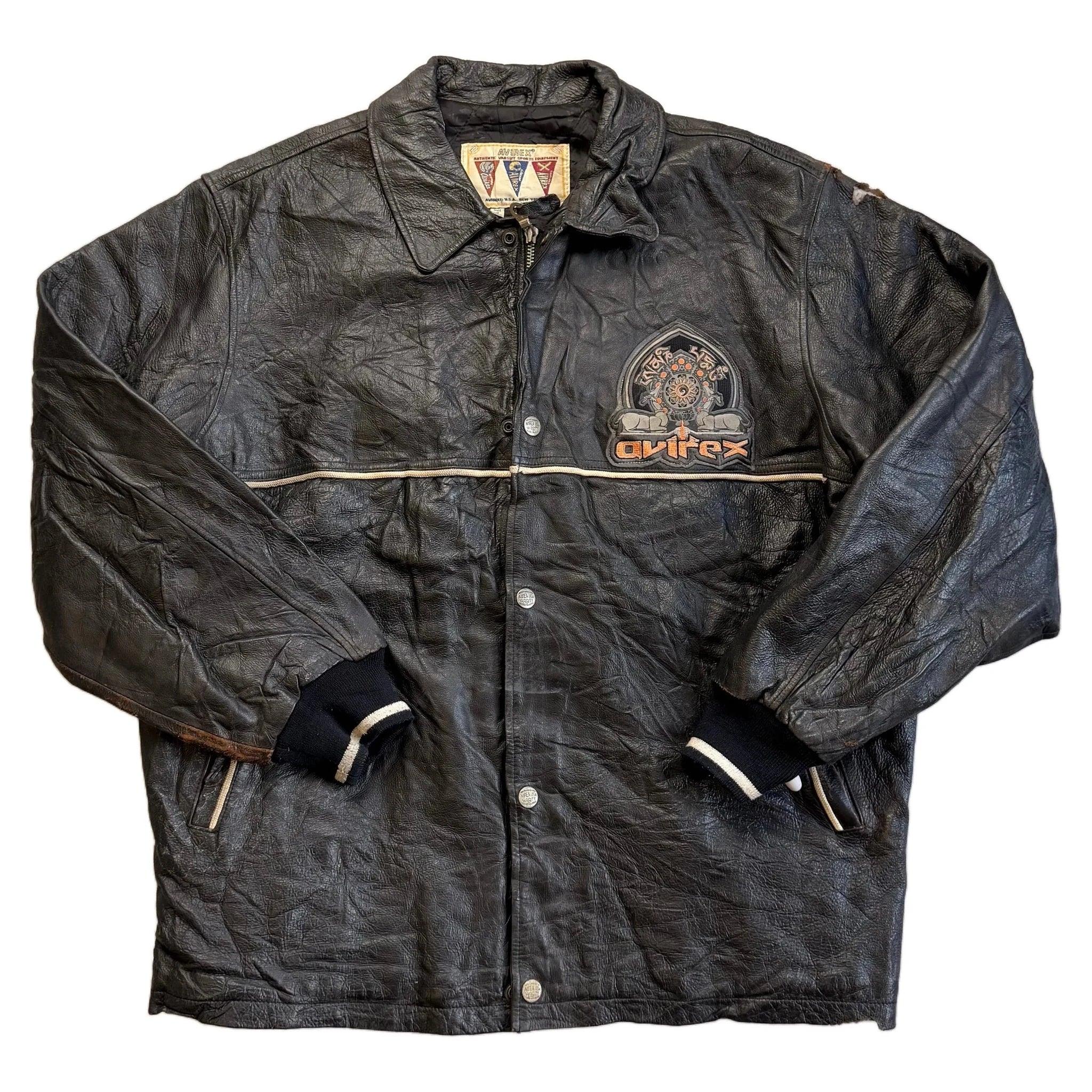 Avirex Leather Jacket - Black - XXL