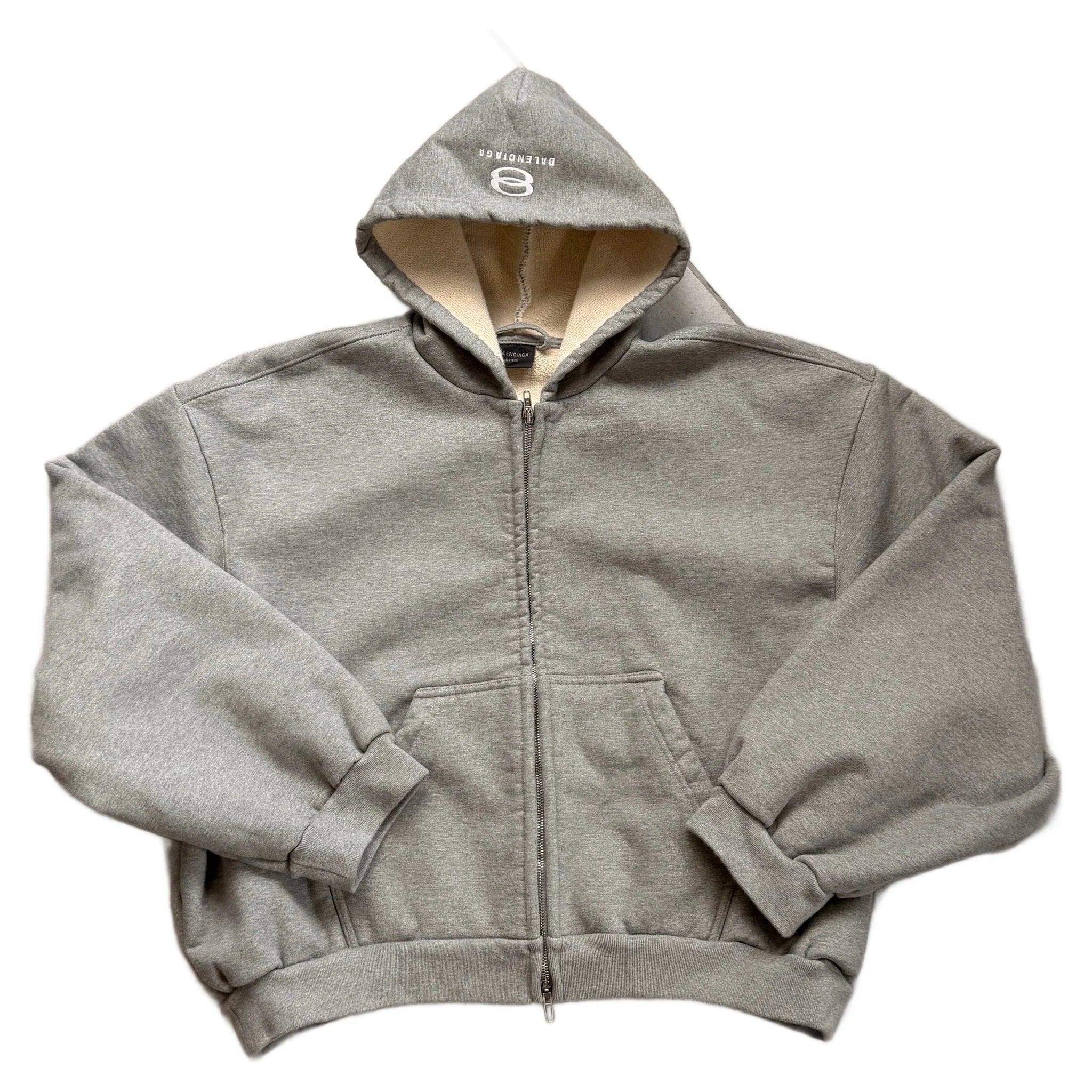 Balenciaga Zip Up Hoodie - Grey - S