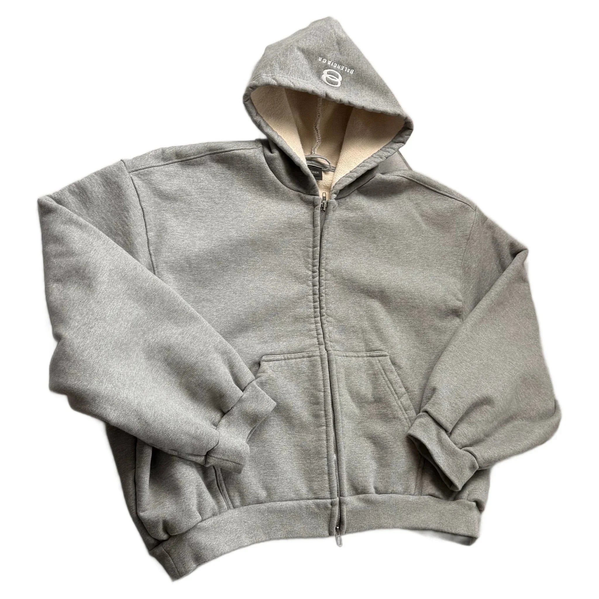 Balenciaga Zip Up Hoodie - Grey - S