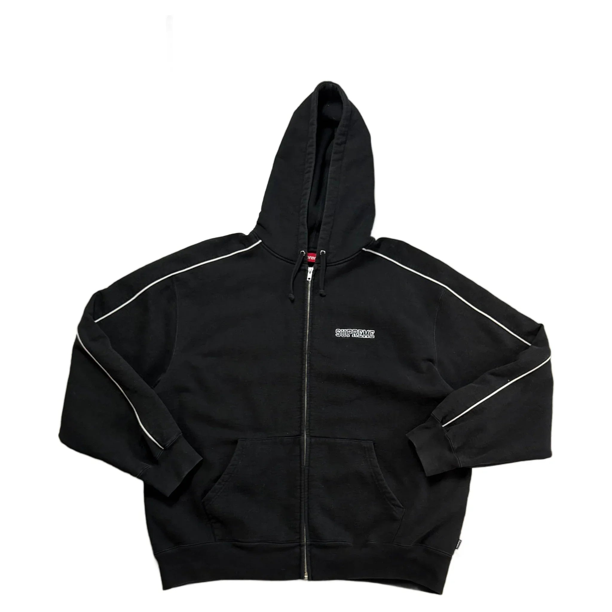 Supreme Zip Up Hoodie - Black - L