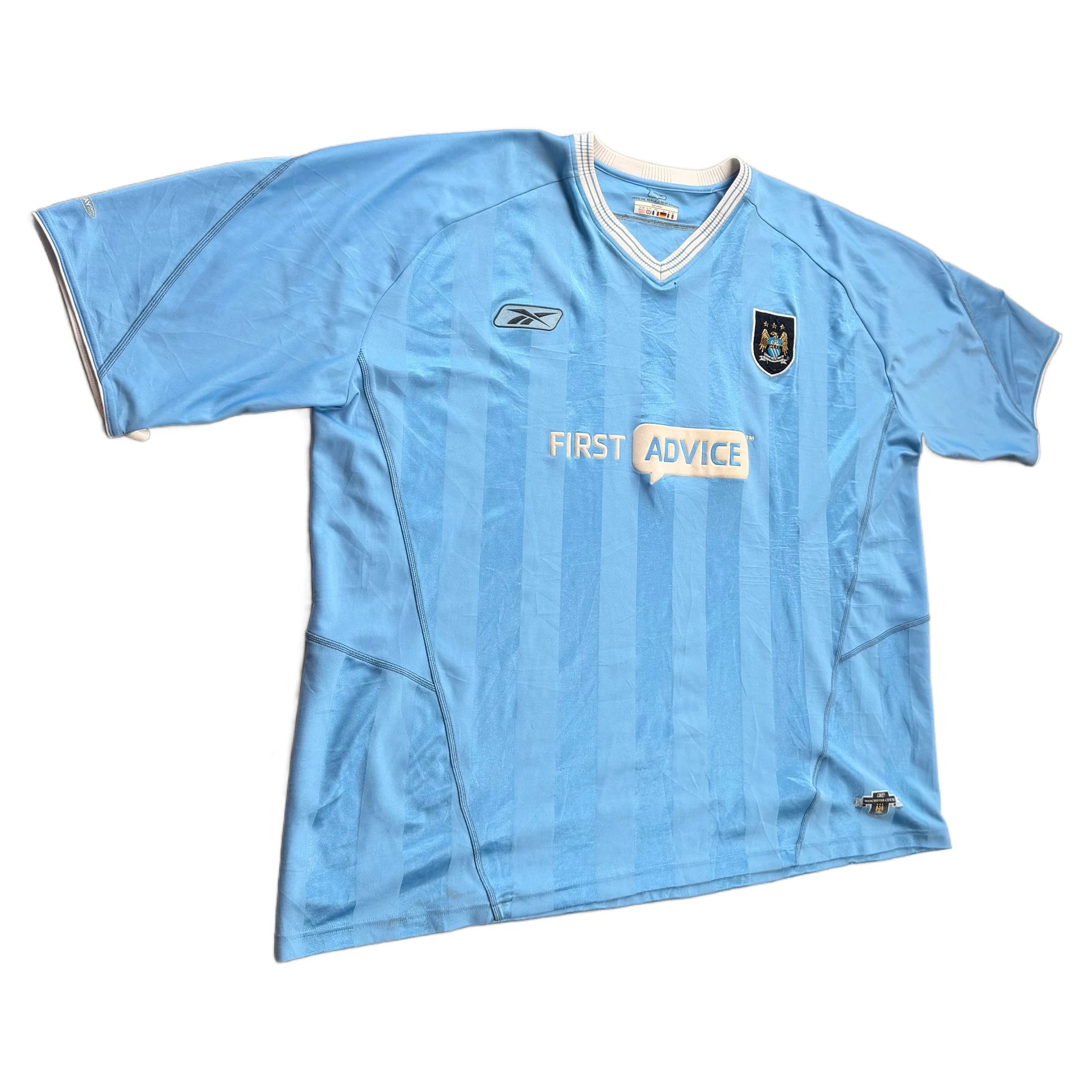 Manchester City Home Shirt - Sky Blue - XXL - 2003-04