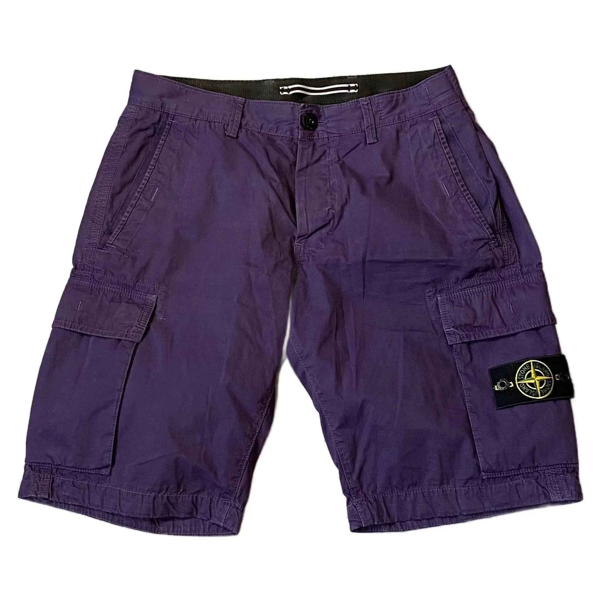 Purple Stone Island Cargo Shorts - W32 | The Streetwear Studio
