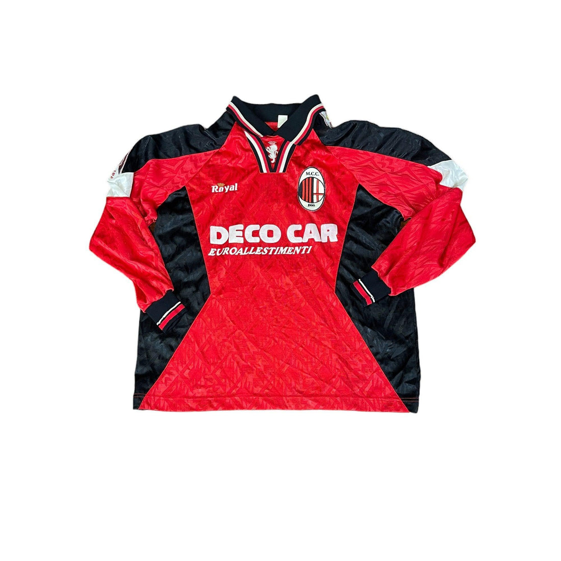 Rare Vintage Red + Black AC Milan Long Sleeve Tee - Small - The Streetwear Studio