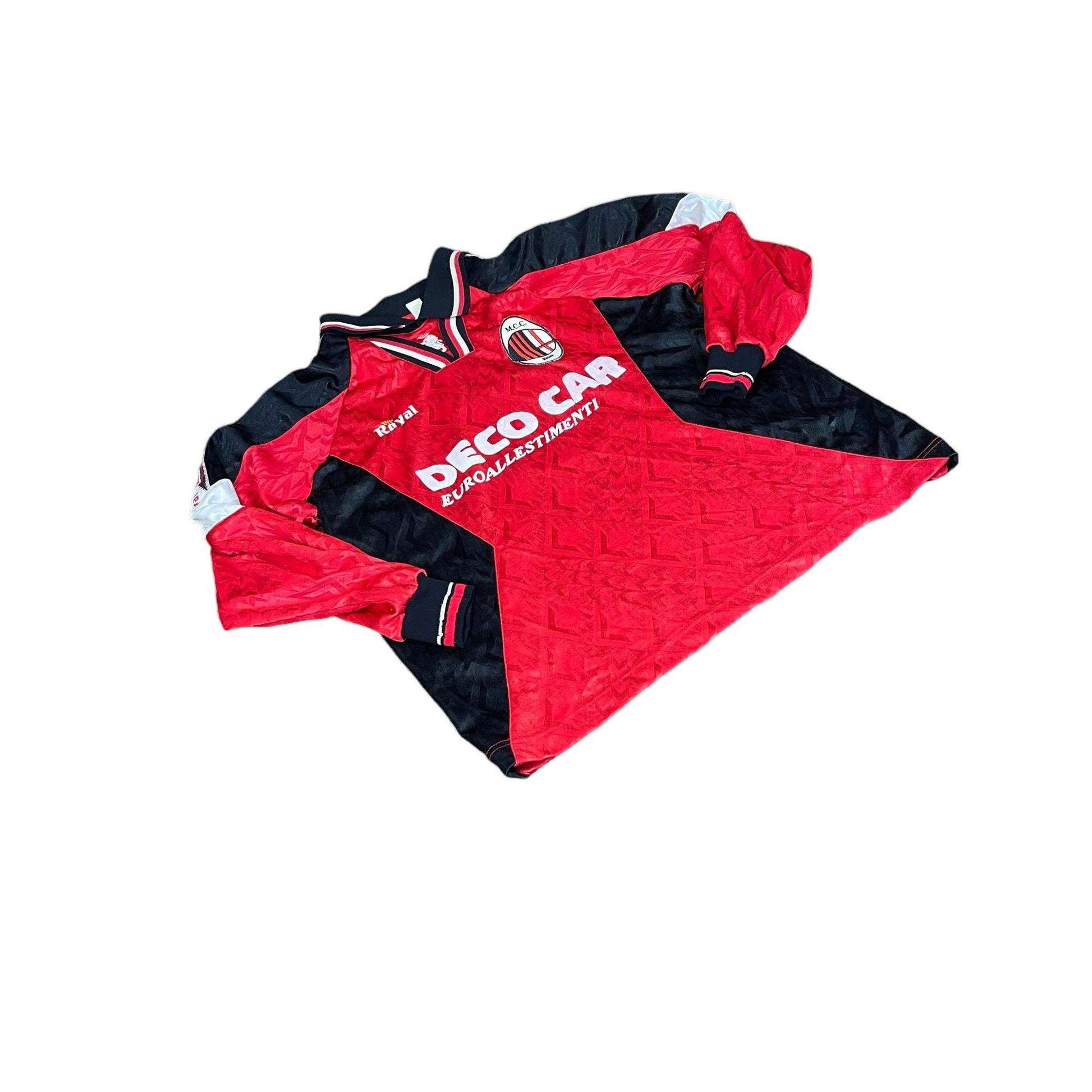 Rare Vintage Red + Black AC Milan Long Sleeve Tee - Small - The Streetwear Studio