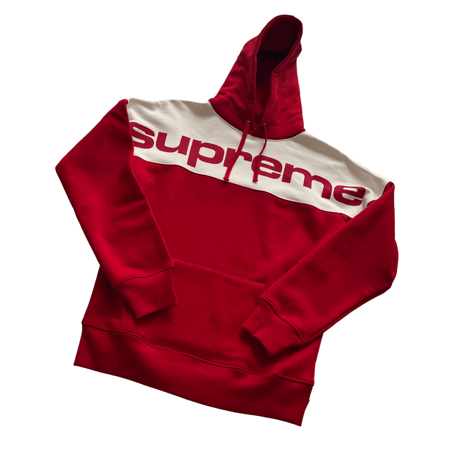 Red Supreme Blocked Hoodie - Small - The Streetwear Studio
