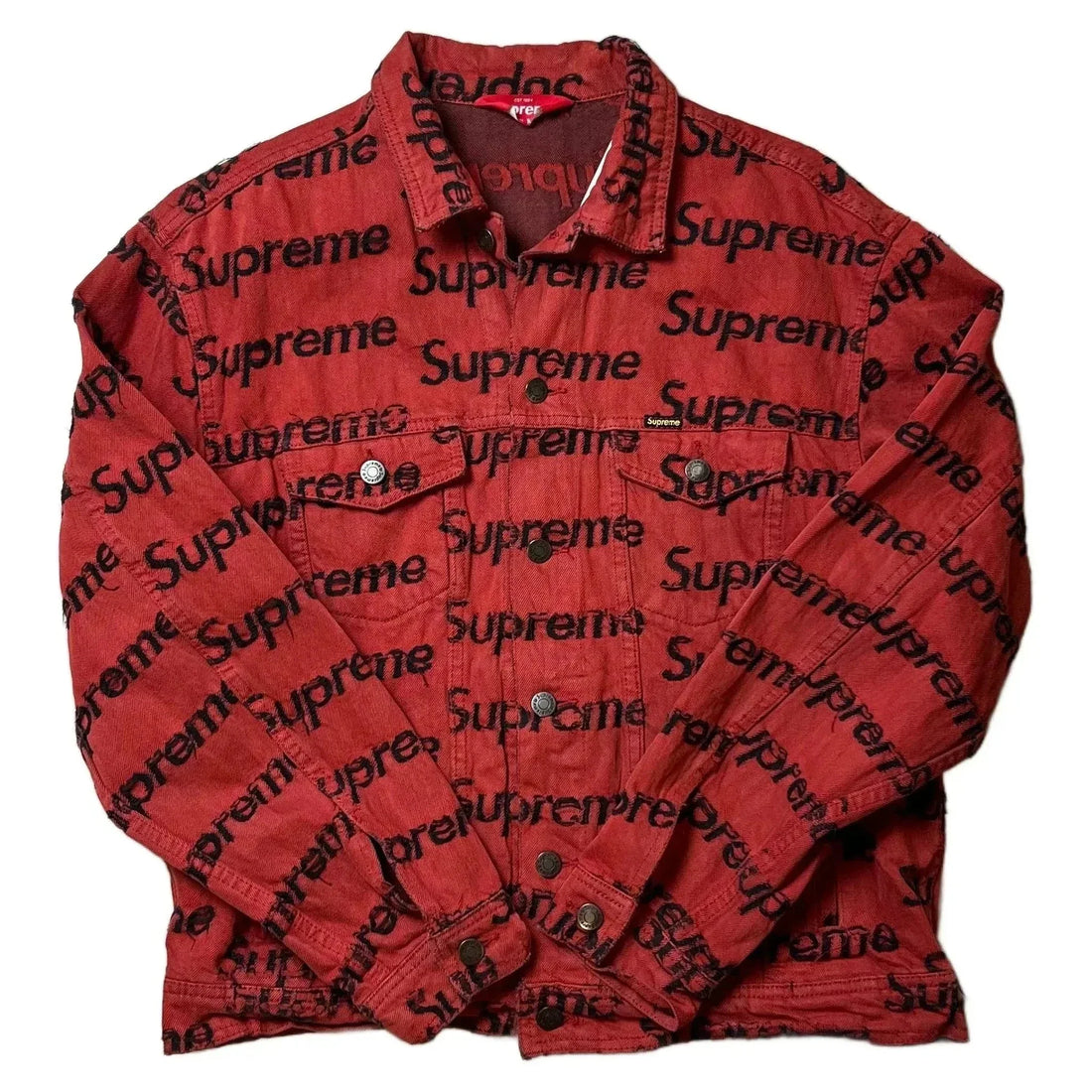 Red Supreme Denim Jacket - M | The Streetwear Studio