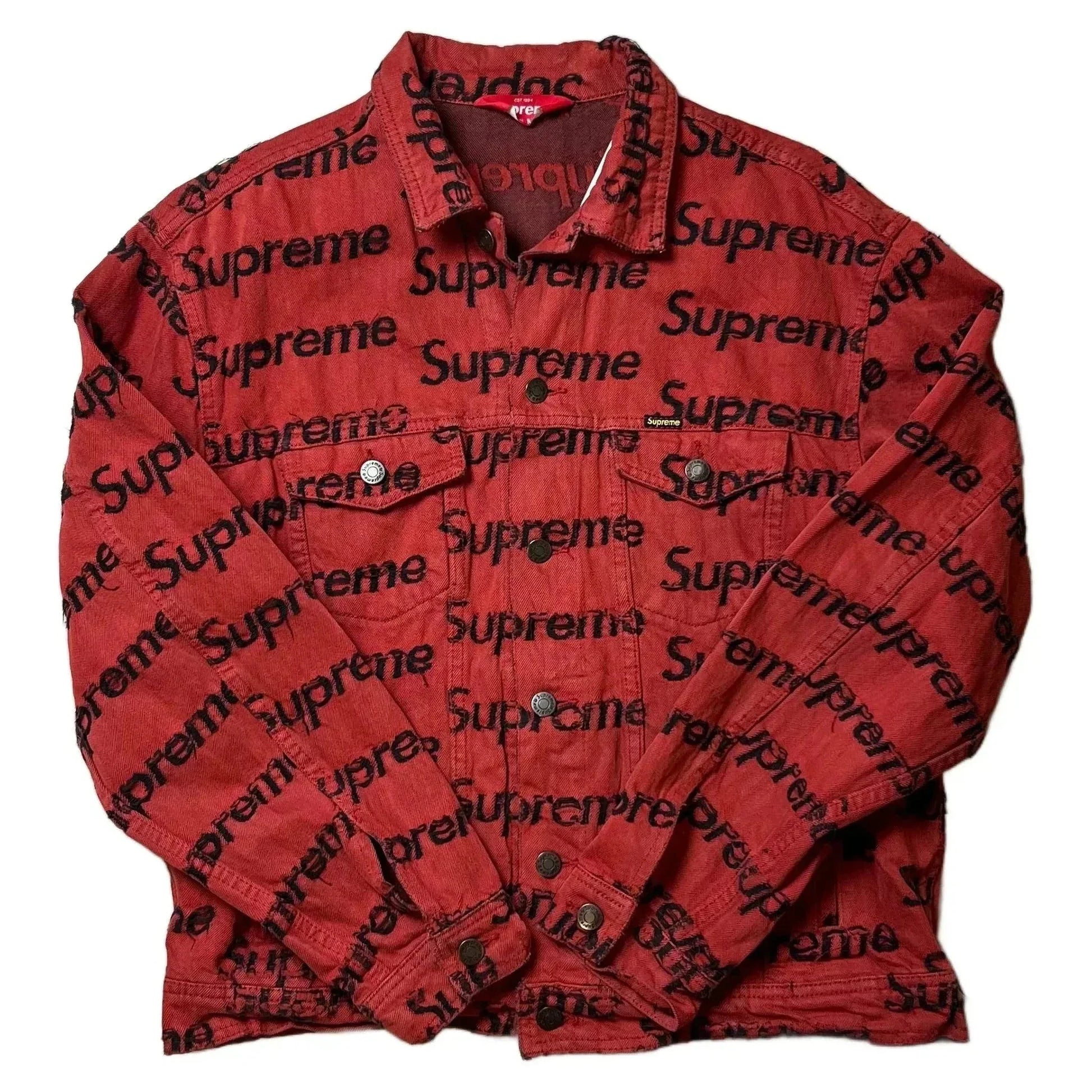 Red Supreme Denim Jacket - M | The Streetwear Studio