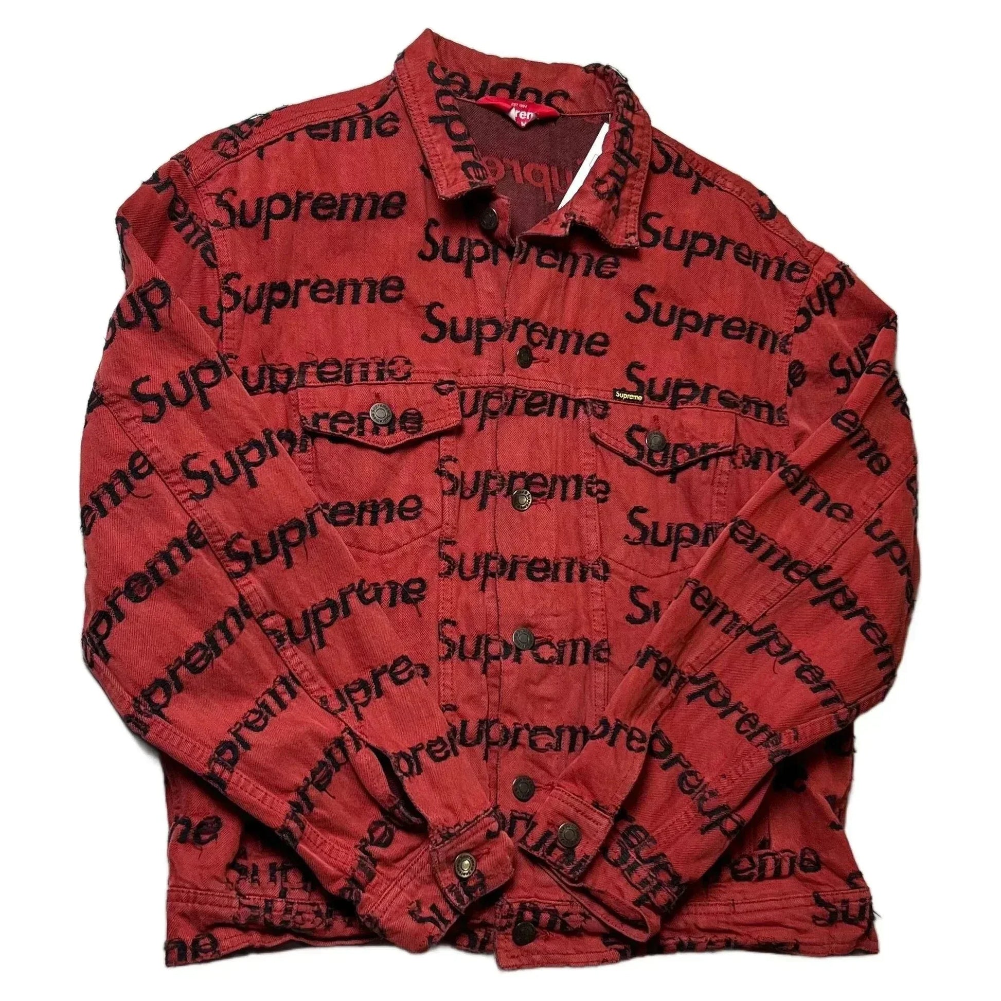 Red Supreme Denim Jacket - M | The Streetwear Studio