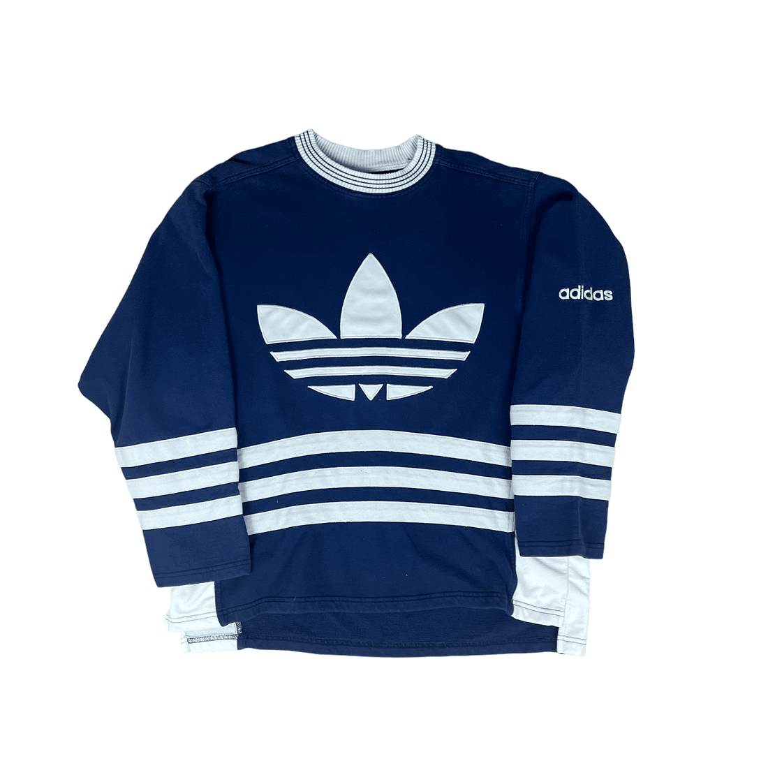 Vintage 90s Adidas Large Logo + Spell-Out Sweatshirt - Medium - The Streetwear Studio