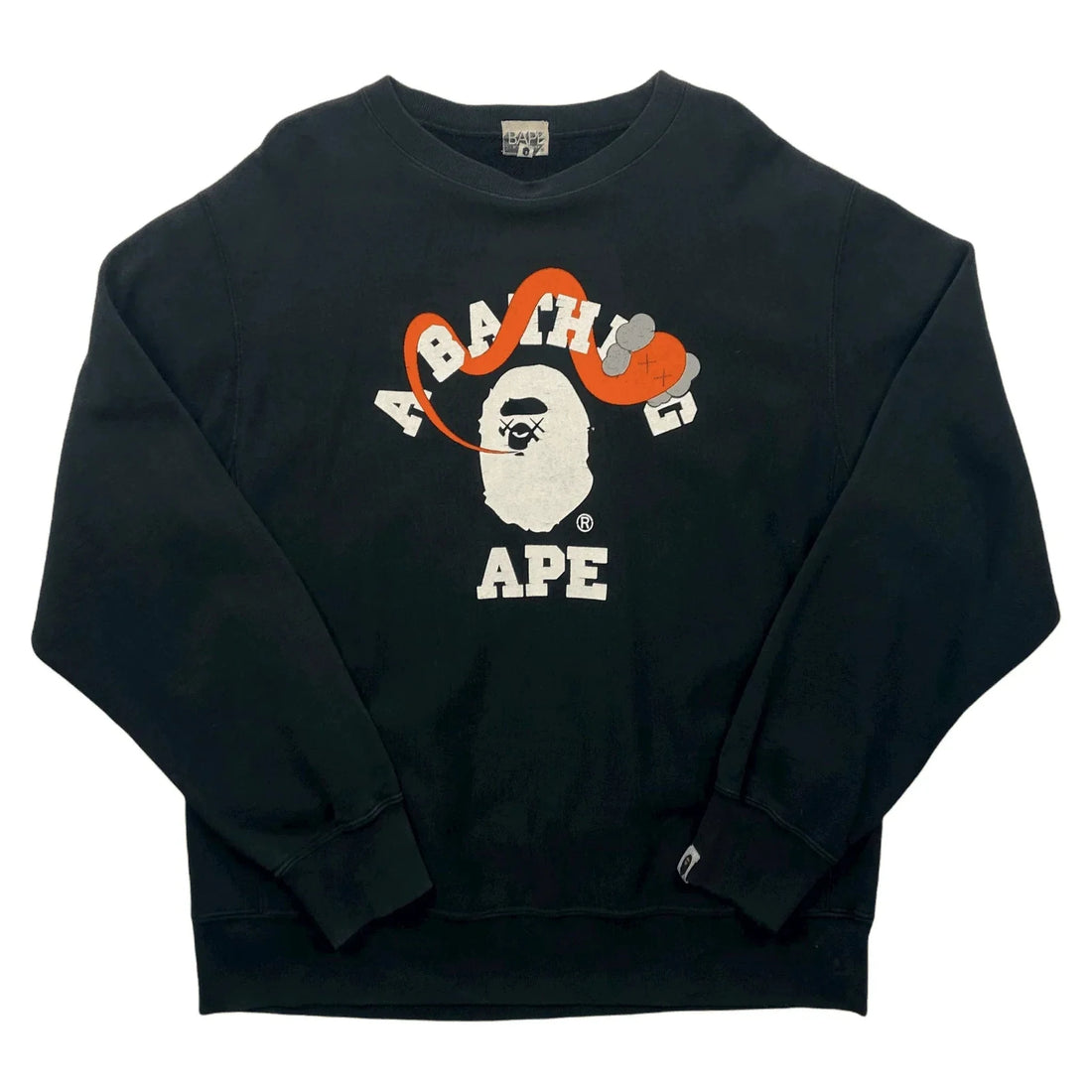 Vintage 90s Black A Bathing Ape (BAPE) x Kaws Sweatshirt - M | The Streetwear Studio