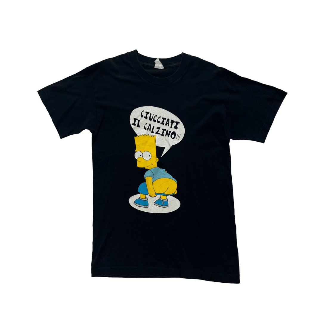 Vintage 90s Black Bart Simpson Graphic Tee - Medium - The Streetwear Studio