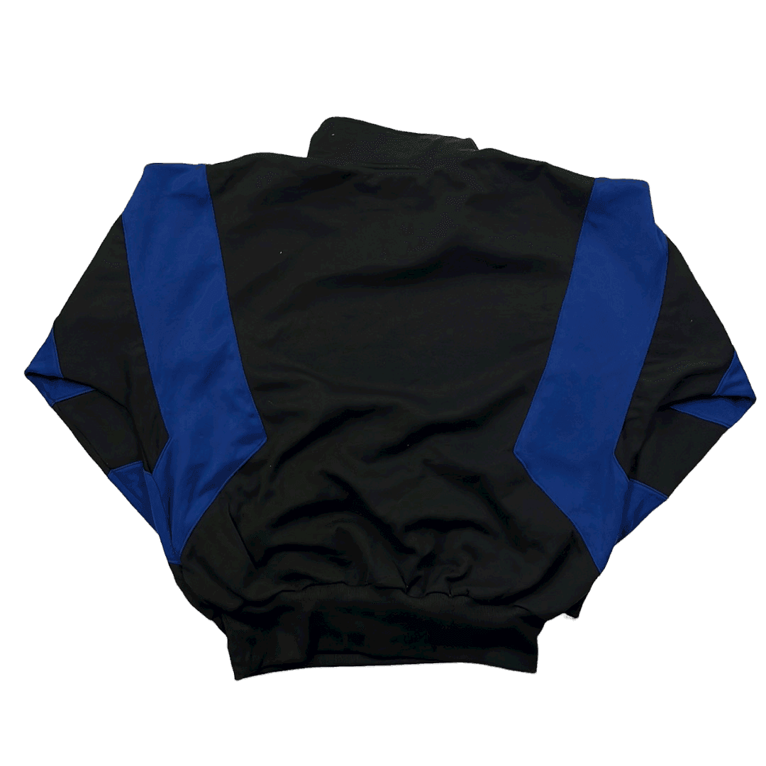 Vintage 90s Black + Blue Adidas Equipment Quarter Zip Sweatshirt - Extra Large - The Streetwear Studio