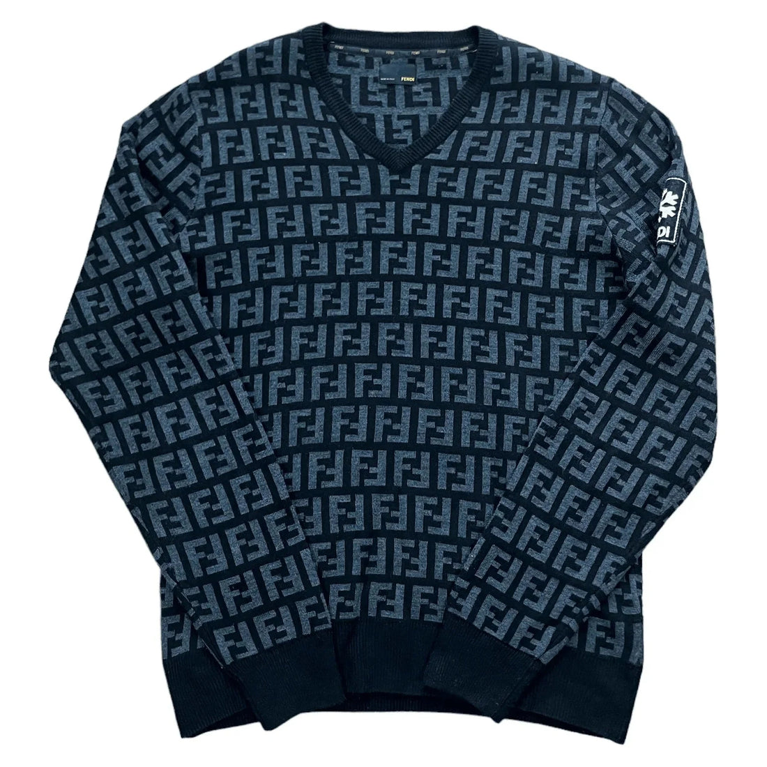 Vintage 90s Black Fendi Monogram Sweatshirt - Recommended Size - L | The Streetwear Studio