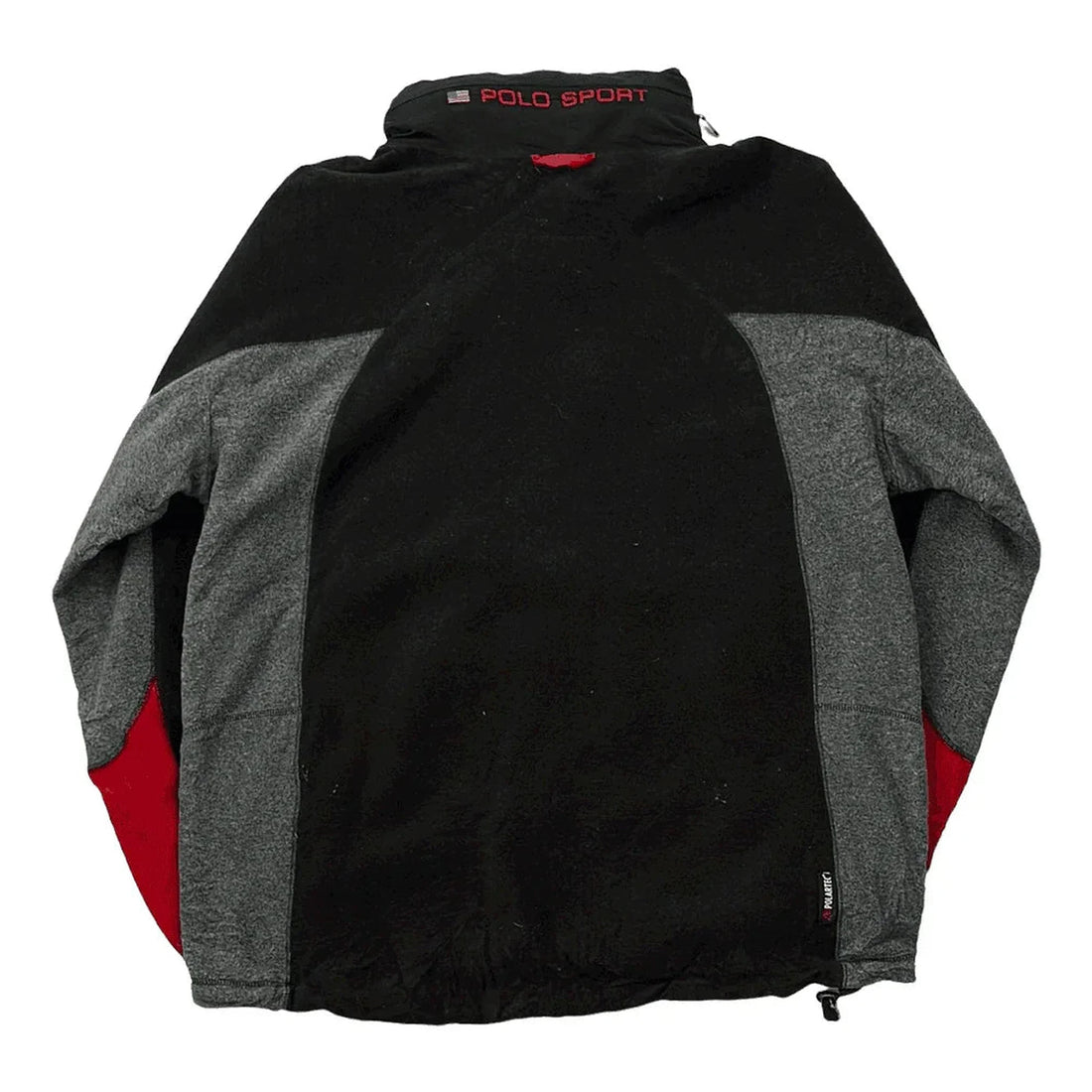 Vintage 90s Black + Grey Ralph Lauren Polo Sport Full Zip Fleece Jacket - XL | The Streetwear Studio