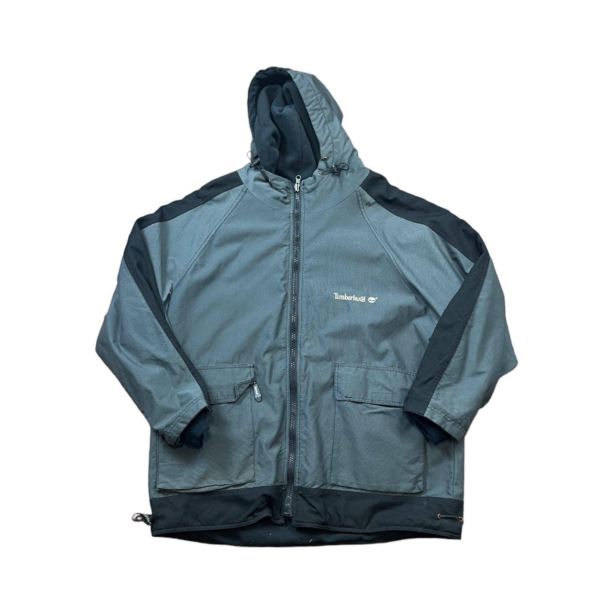 Vintage 90s Black + Grey Timberland Reversible Fleece/ Jacket - Extra Large - The Streetwear Studio