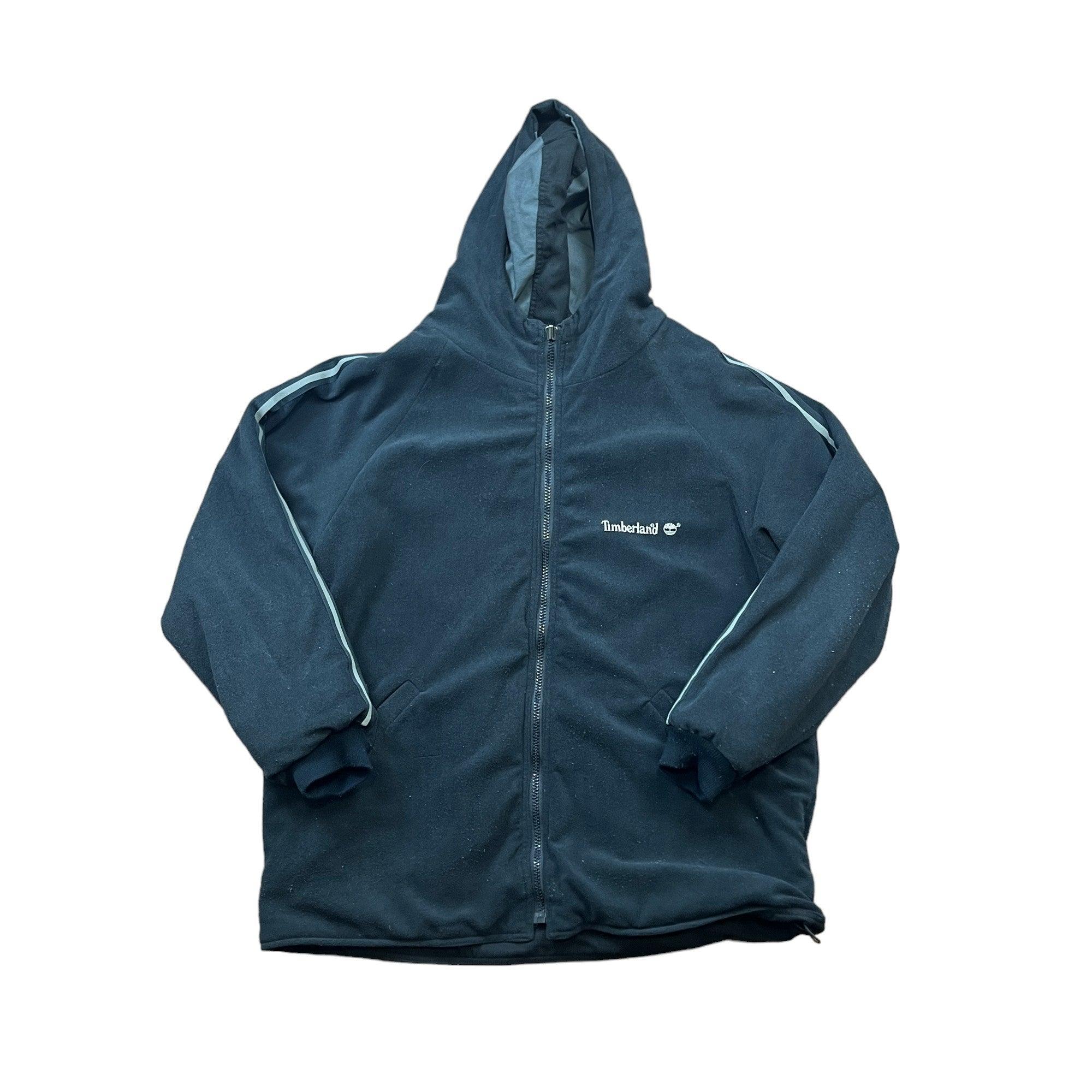 Vintage 90s Black + Grey Timberland Reversible Fleece/ Jacket - Extra Large - The Streetwear Studio