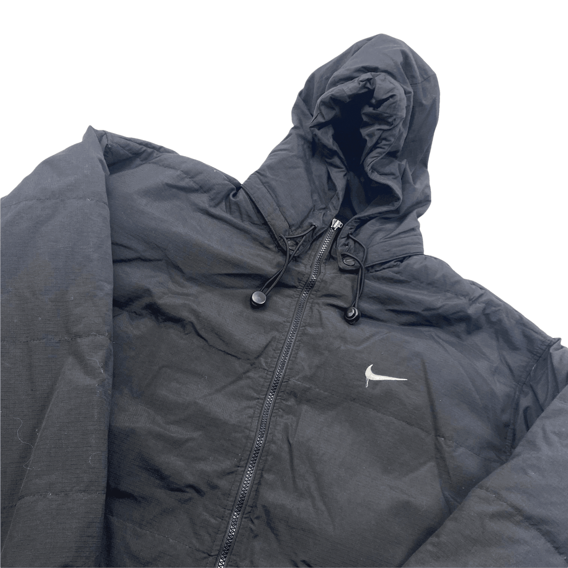 Vintage 90s Black Nike Coat/ Jacket - Large (Recommended Size - Extra Large) - The Streetwear Studio
