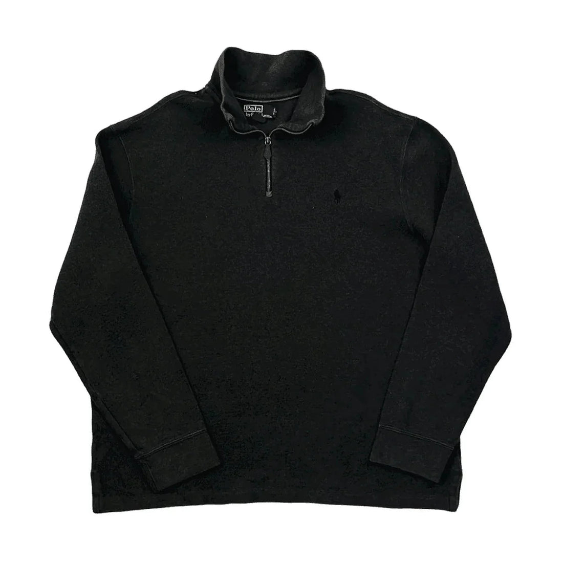 Vintage 90s Black Polo Ralph Lauren 1/4 Zip Sweatshirt - XL | The Streetwear Studio