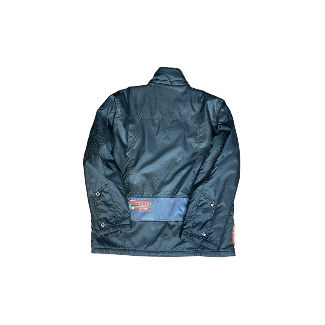 Vintage 90s Black Prada Luna Rossa Coat - Large - The Streetwear Studio