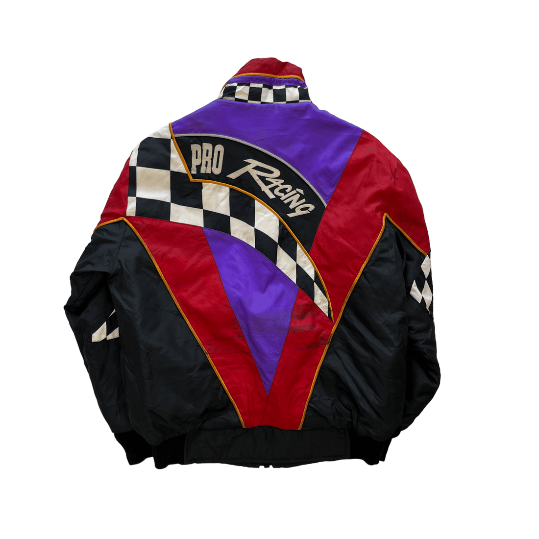 Vintage 90s Black, Red + Purple Pro Racing Jacket - Small - The Streetwear Studio