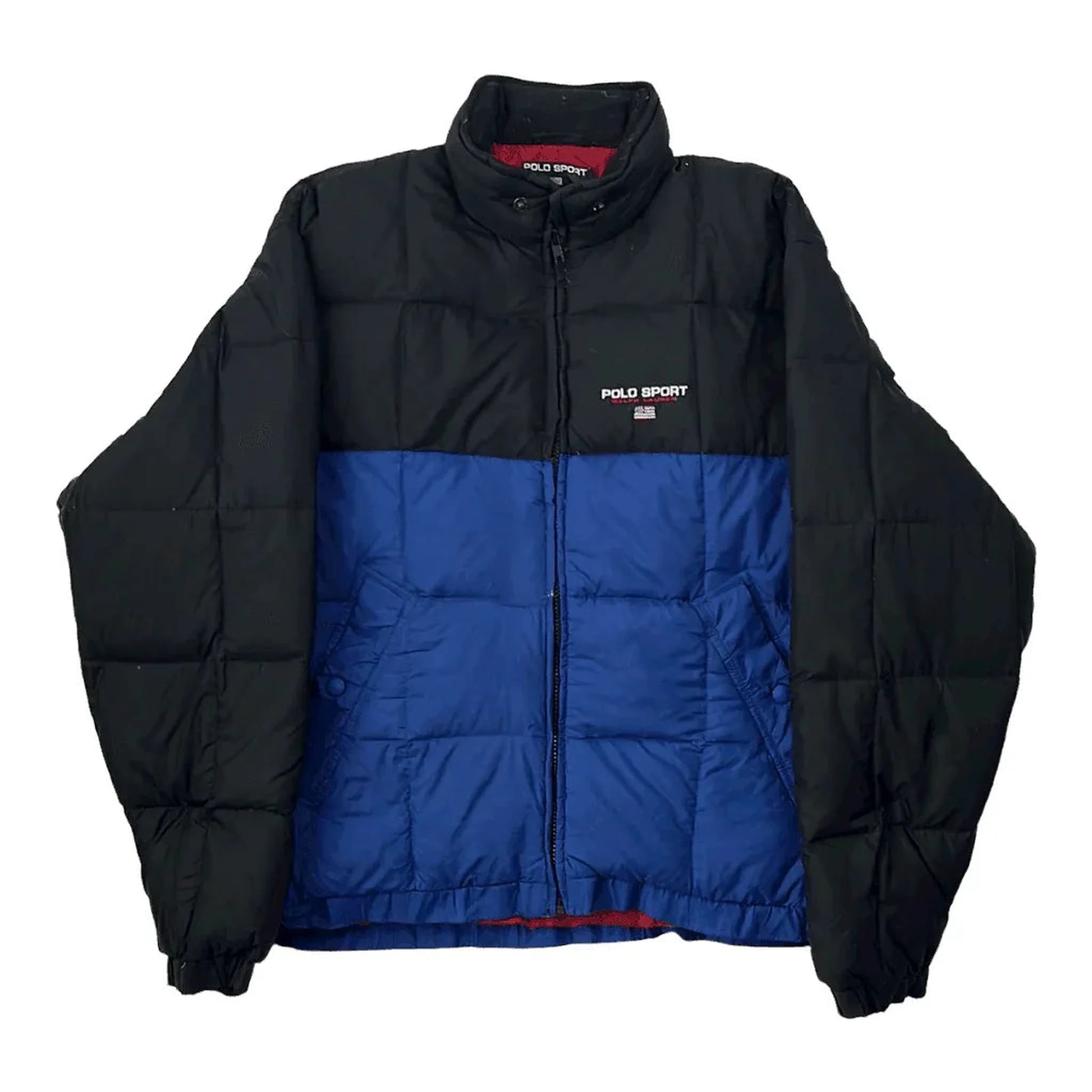 Vintage 90s Blue + Black Ralph Lauren Polo Sport Puffer Coat/ Jacket - S | The Streetwear Studio